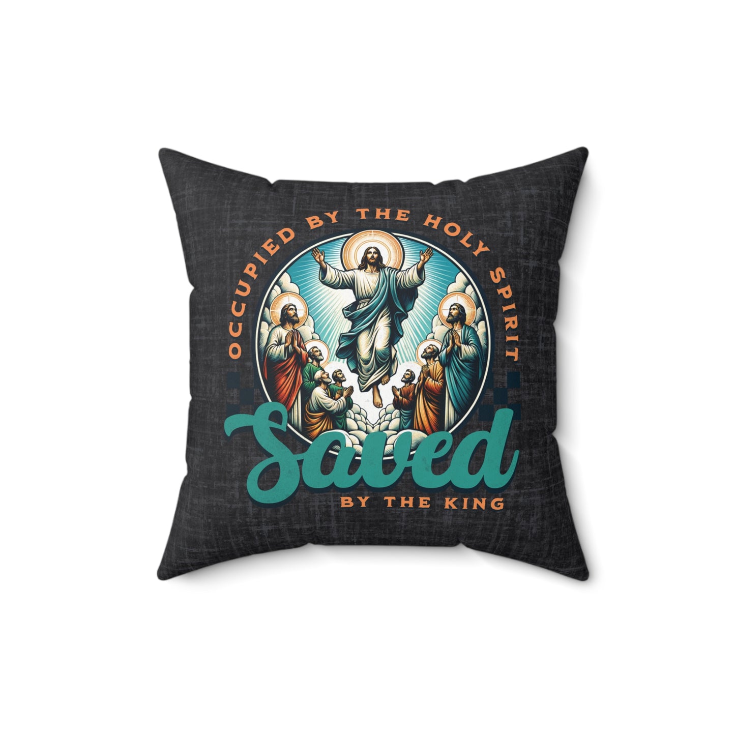 Occupied by the Holy Spirit Pillow, Spun Polyester Square, Humorous Christian Throw Pillow, Christian Home Décor Gifts, Faith Based Décor, Bible Verse Décor, Gift for Church Member