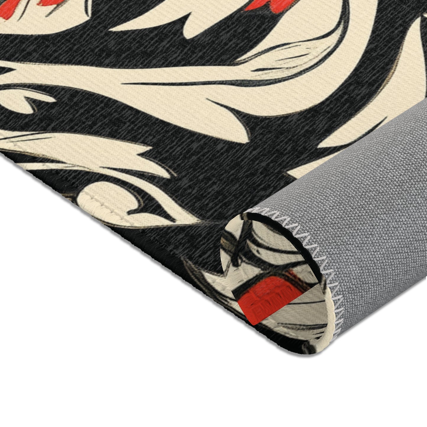 Modern Floral Boho Area Rug, Funky, Off White, & Unique Area Rugs, Custom Print Rug or Bathmat, 3 Sizes - 24x36 in, 36x60 in and 48x72 in