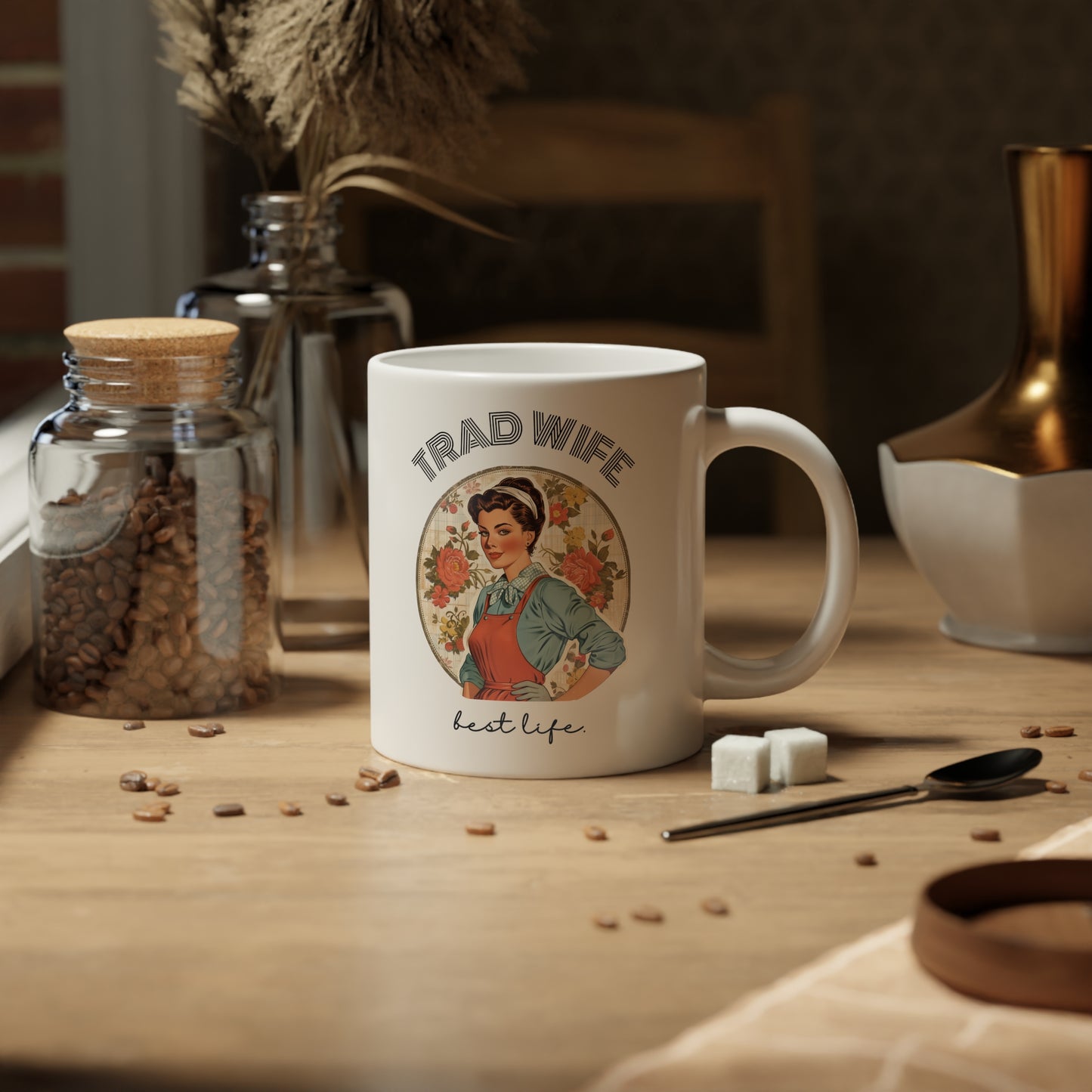 Trad Wife Jumbo Mug, 20oz, Homemaker Gift, Traditional Housewife Tea Cup, Trad Wife Gifts, Present for Wifey, Bridal Shower Mug