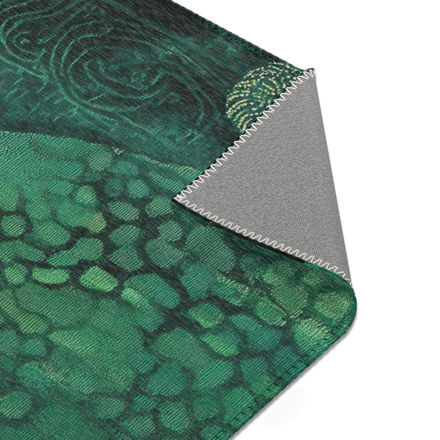 Modern Green Boho Area Rug, Funky, Colorful, & Unique Area Rugs, Custom Print Rug Bathmat Doormat, 3 Sizes-24x36 in, 36x60 in and 48x72 in
