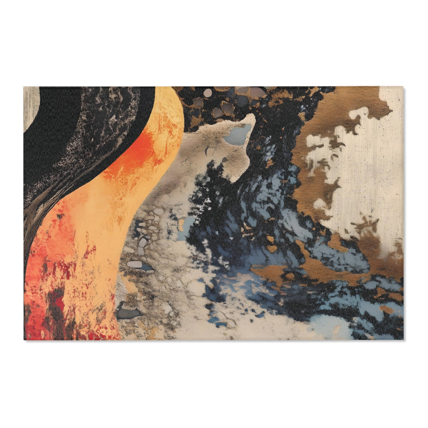 Flowing Abstract Art Area Rug, Funky, Colorful, & Unique Area Rugs, Custom Print Rug or Bathmat, 3 Sizes - 24x36 in, 36x60 in and 48x72 in