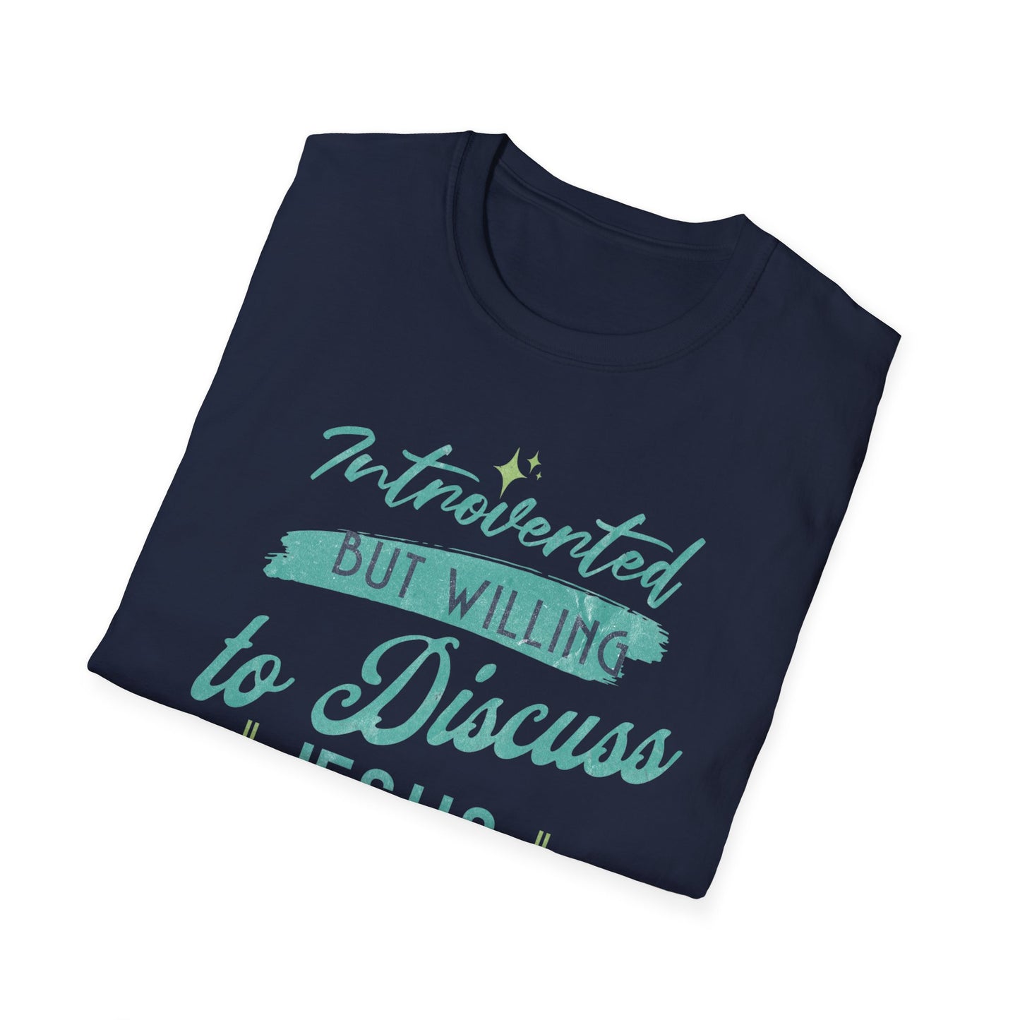 Introverted Christian Unisex Softstyle T-Shirt - Christian Streetwear, Jesus Apparel, Religious Clothing, Spiritual Merch, Faith Based Shirt