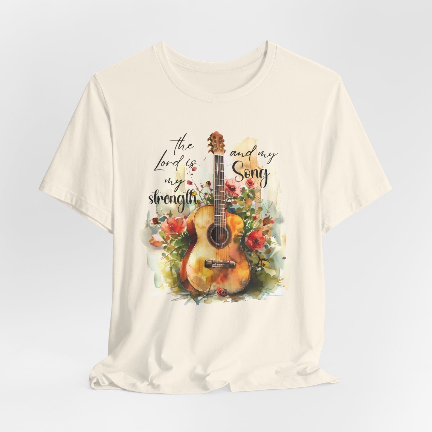 The Lord is my Strength and my Song T-shirt - Unisex Jersey Short Sleeve Tee, Christian Merch, Jesus Loves You, Faith Based Shirt, Christian Apparel
