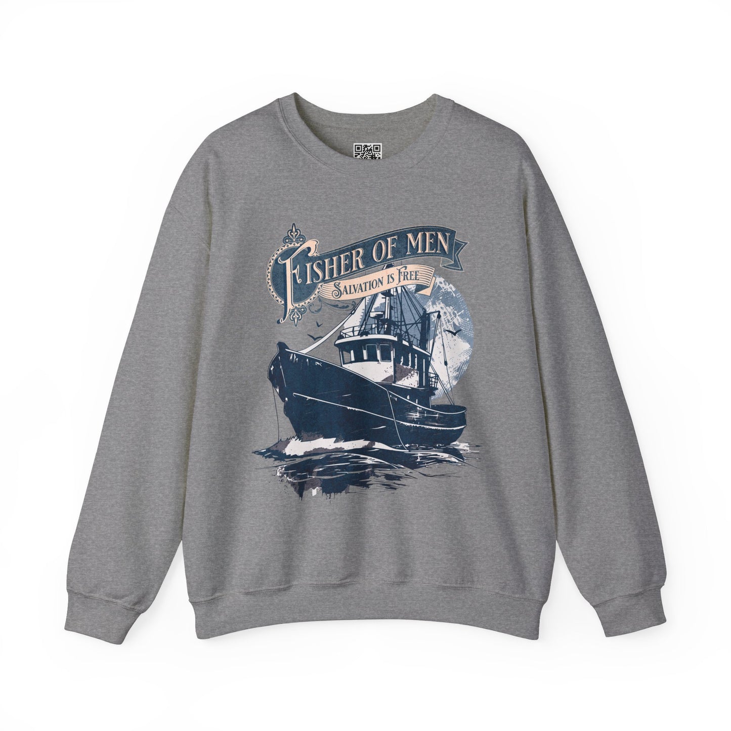 Fisher of Men Unisex Heavy Blend Crewneck Sweatshirt, Christian Merch, Christian Streetwear, Ministry Shirt, Faith Based Shirt, Jesus Apparel