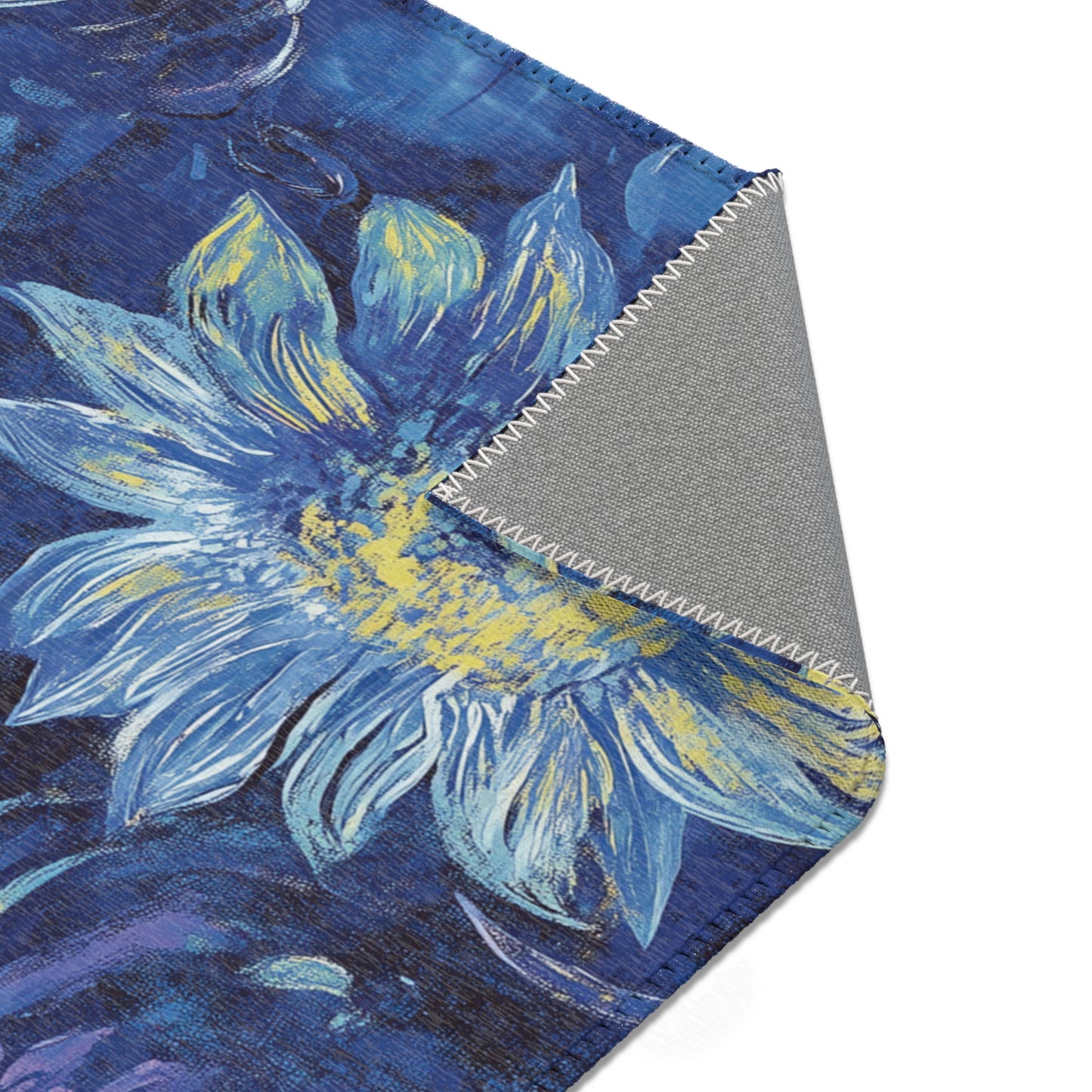Modern Boho Floral Purple Area Rug, Funky, Colorful, & Unique Area Rugs, Custom Print Rug Bathmat, 3 Sizes - 24x36 in, 36x60 in and 48x72 in