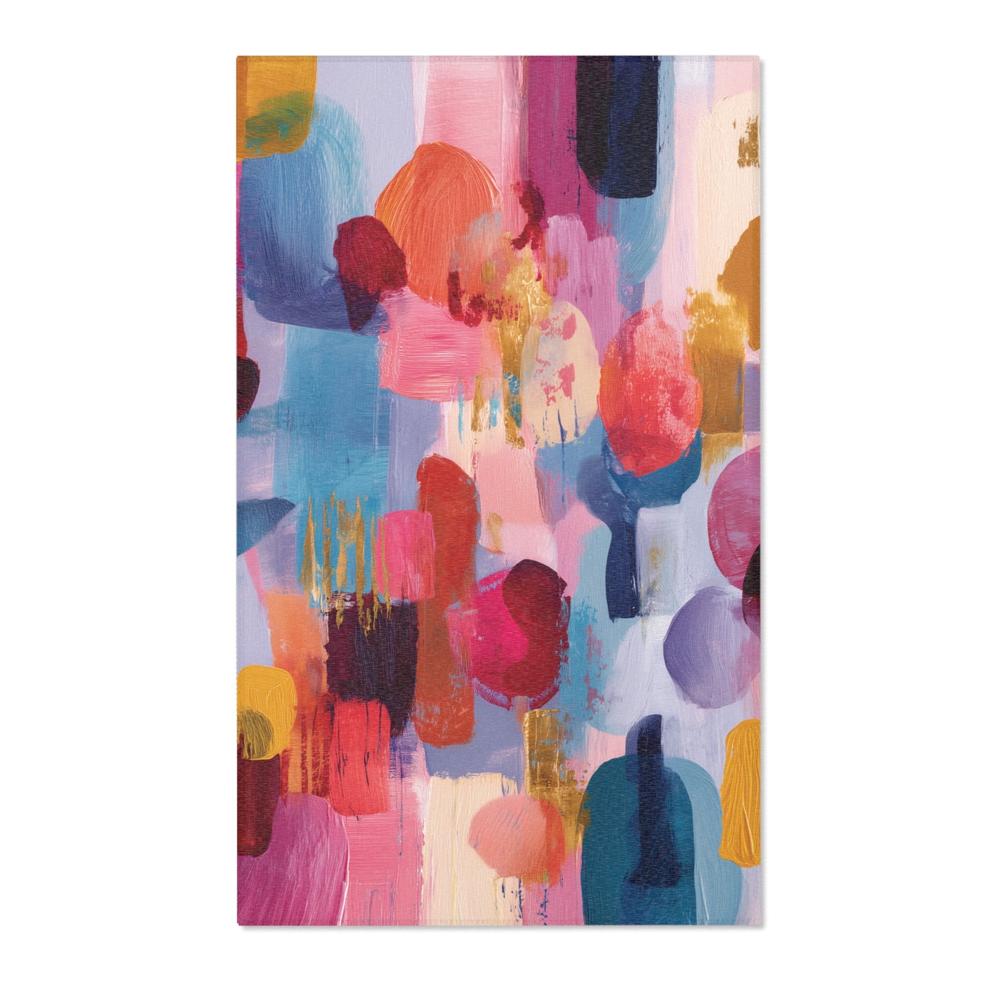 Modern Boho Area Rug, Funky, Colorful, & Unique Area Rugs, Custom Print Rug or Bathmat, 3 Sizes - 24x36 in, 36x60 in and 48x72 in