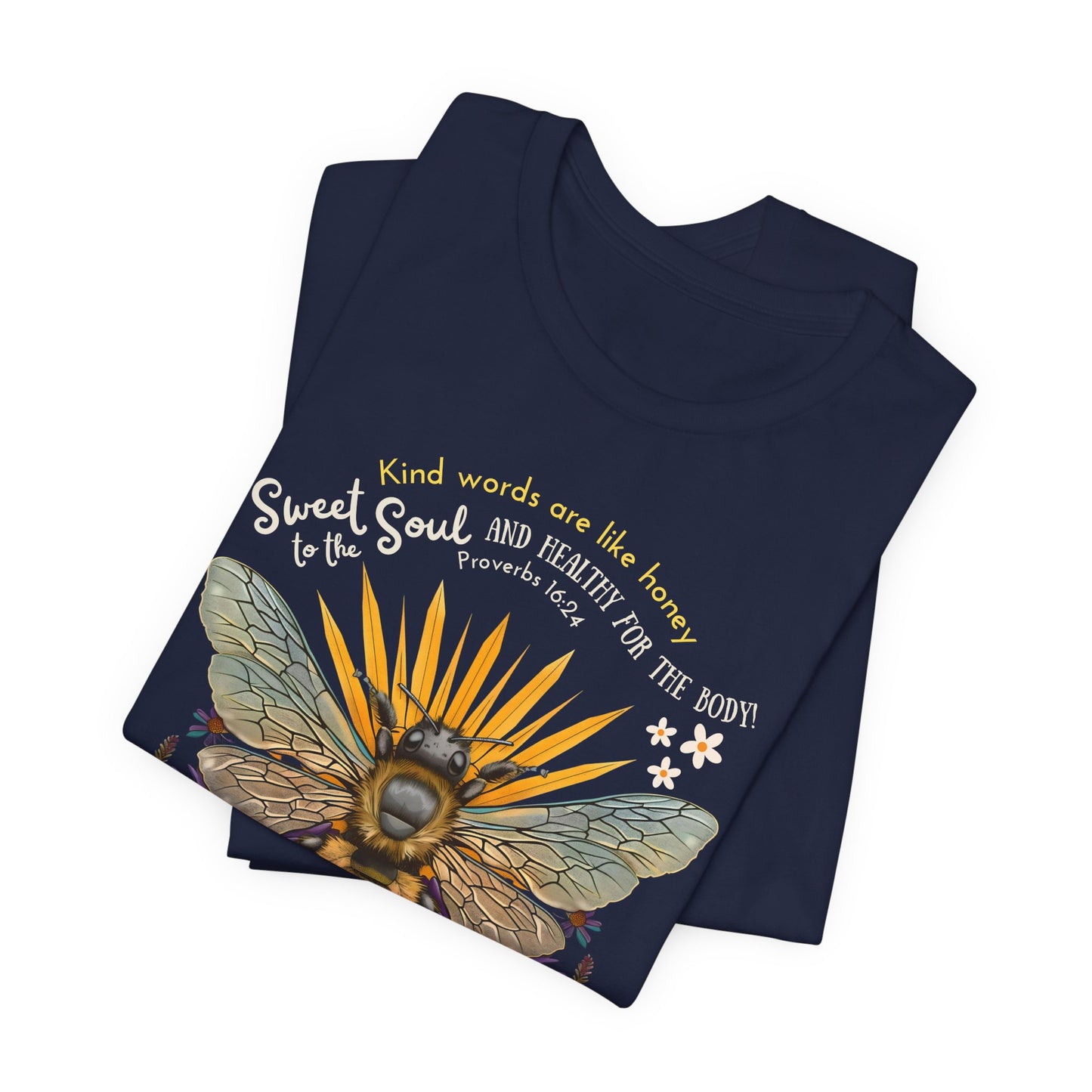 Kind Words are Like Honey T-Shirt - Unisex Jersey Short Sleeve Tee, Religious Apparel, Scriptural T-Shirt, Christian Tee, Church Gift, Jesus Apparel