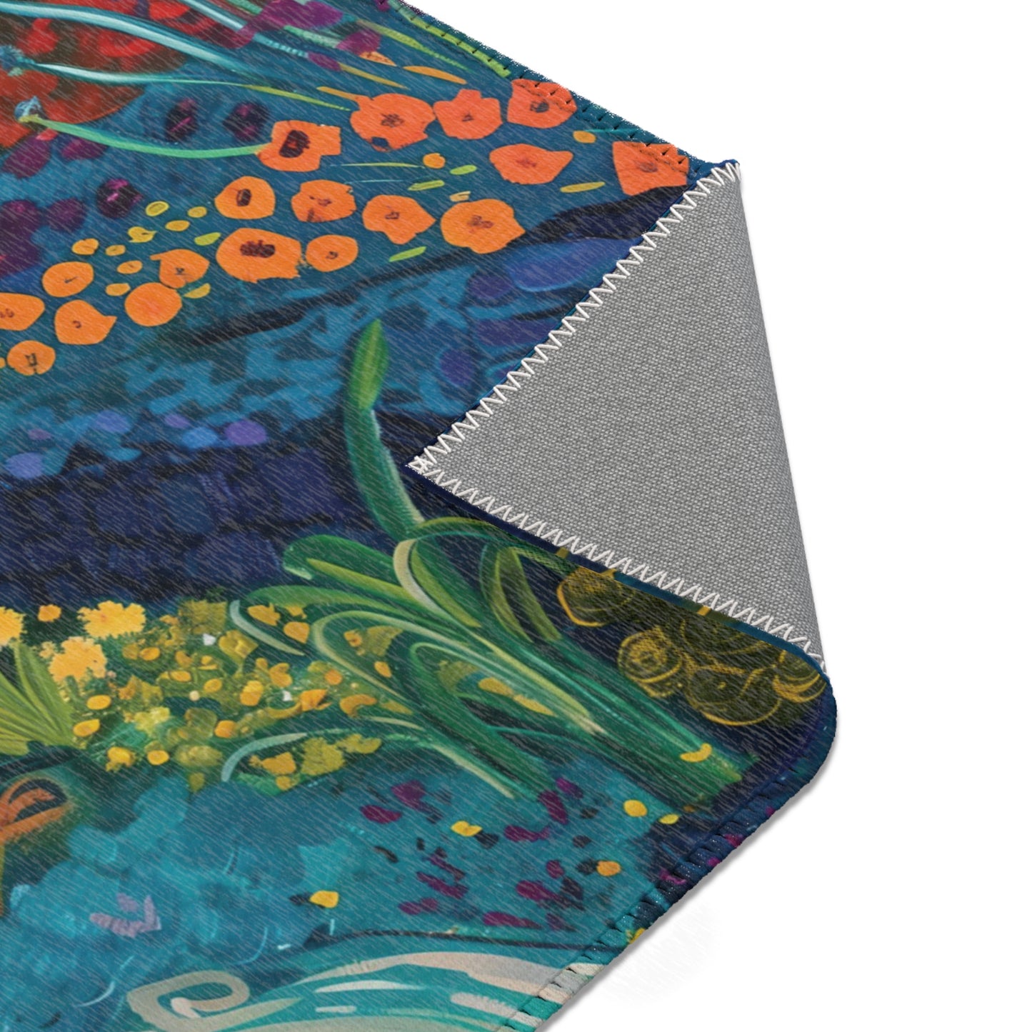 Van Gogh Inspired Area Rug, Funky, Colorful, & Unique Area Rugs, Custom Print Rug or Bathmat, 3 Sizes - 24x36 in, 36x60 in and 48x72 in