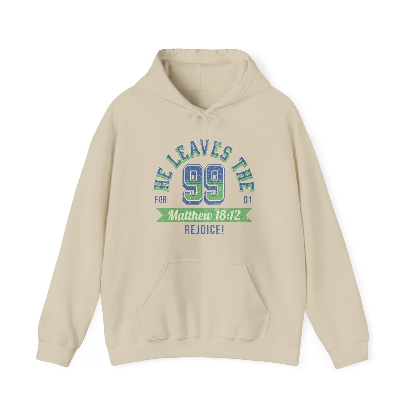 He Leaves the 99 Unisex Heavy Blend™ Hooded Sweatshirt, Christian Merch, Christian Streetwear, Ministry Shirt, Faith Based Shirt, Praise Hoodie