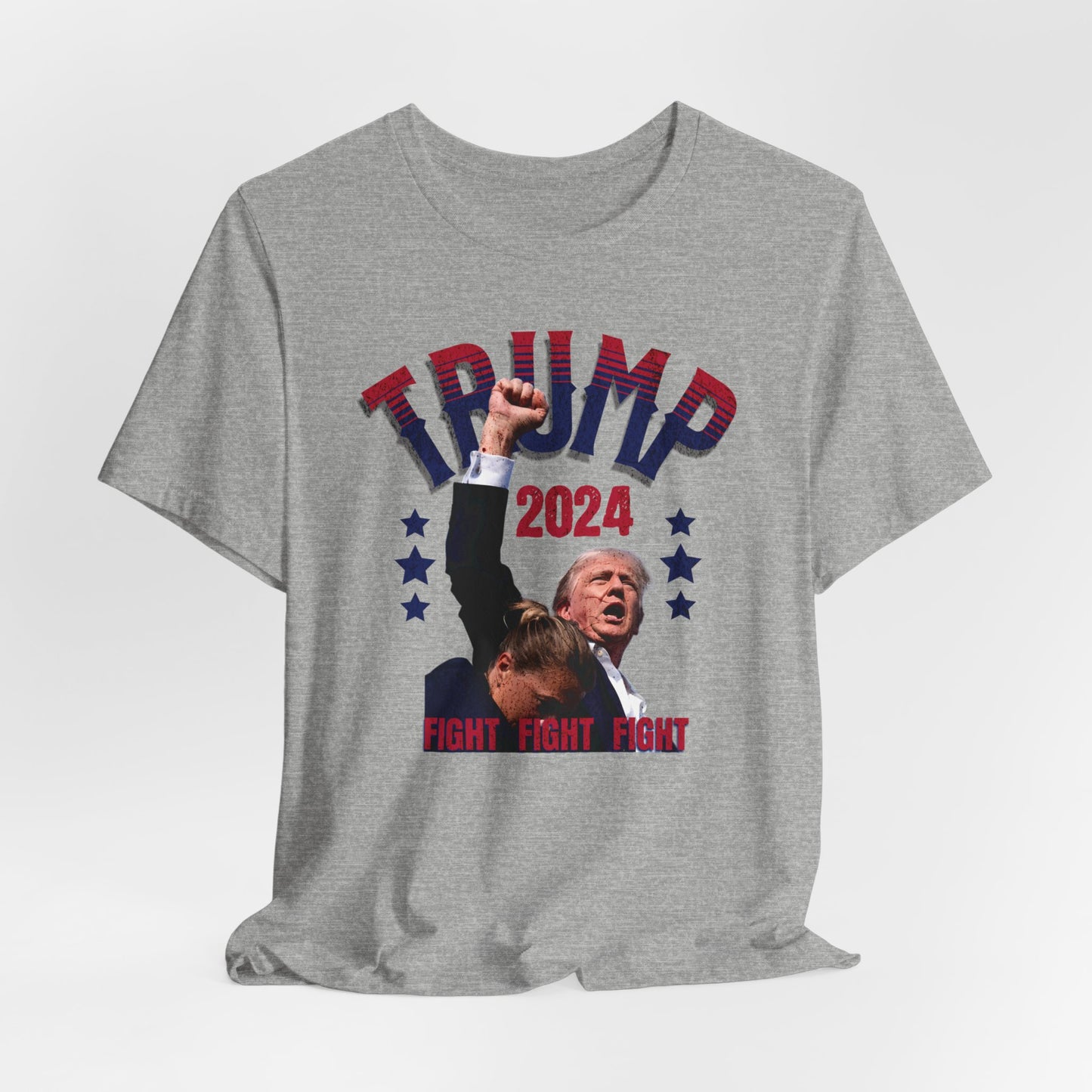 Trump 2024 T-Shirt - Unisex Jersey Short Sleeve Tee, Election Apparel, Election 2024, Trump Apparel, Fight Fight Fight