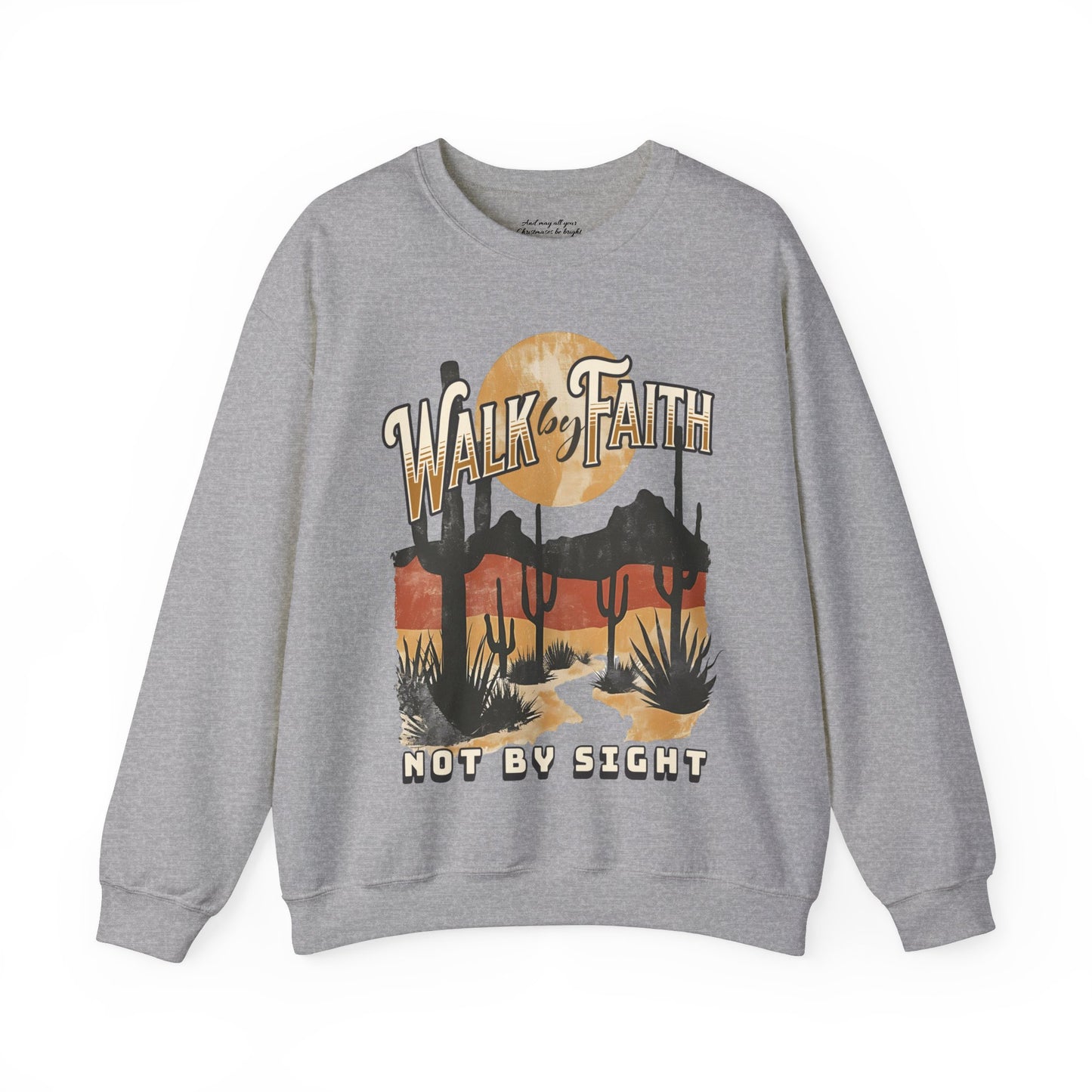 Walk by Faith Sweatshirt, Unisex Heavy Blend Crewneck, Jesus is the Reason, Jesus is King, Christian Merch, Glory to God