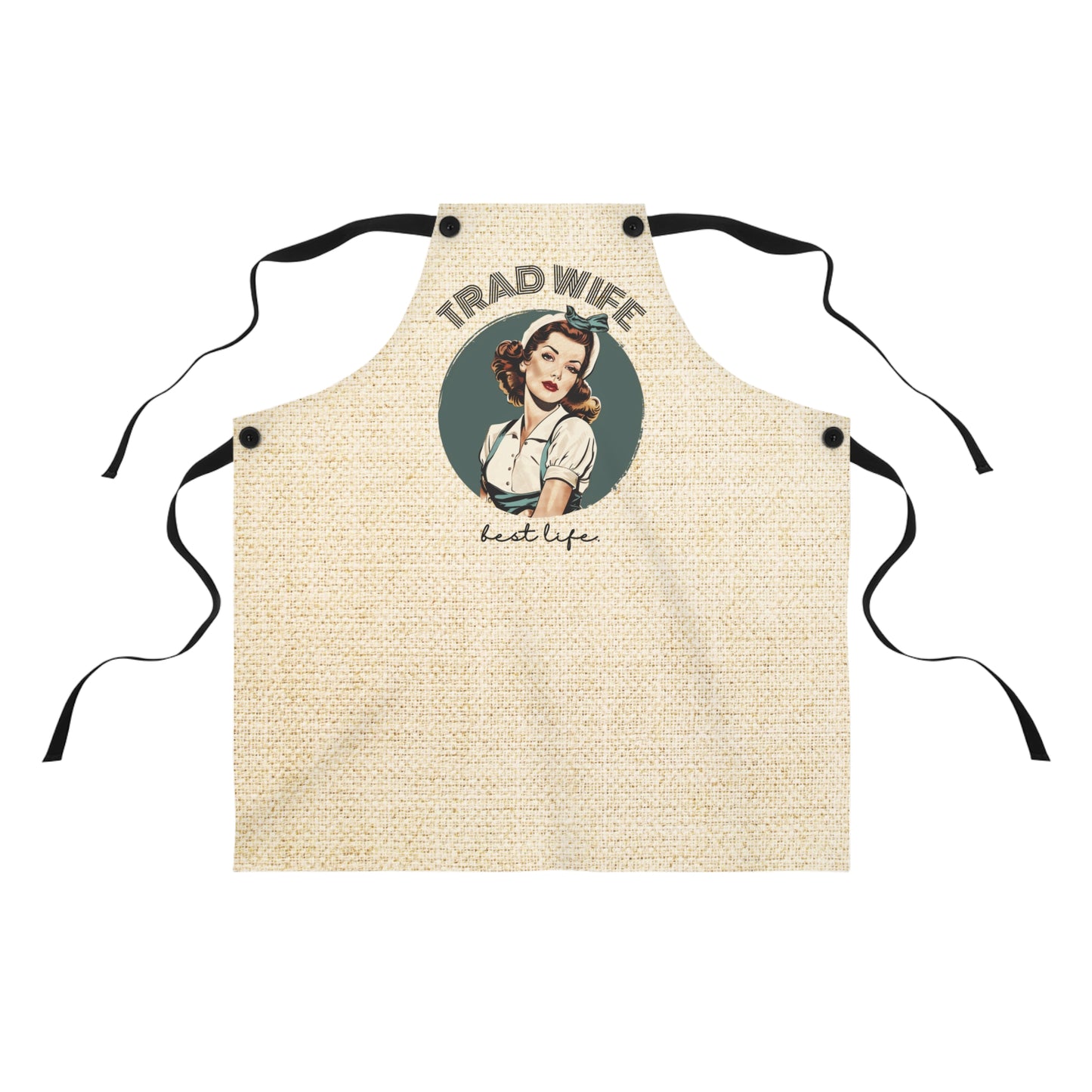 Trad Wife Apron (AOP), Cute Housewife Apron, Vintage Homemaker Kitchen Accessories, Gifts for Traditional Women, Wifely Cooking Gifts