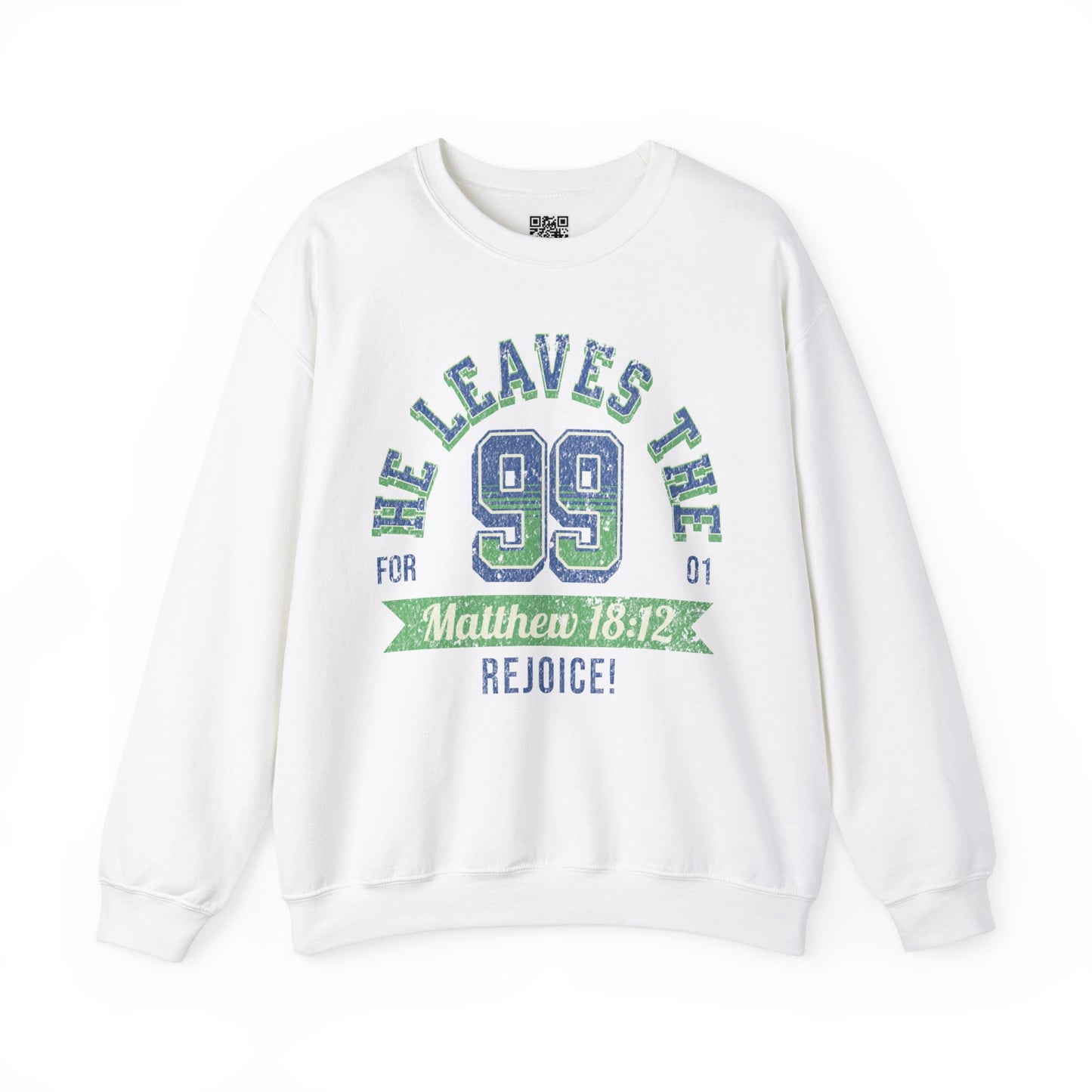 He Leaves the 99 Unisex Heavy Blend Crewneck Sweatshirt, Christian Merch, Christian Streetwear, Ministry Shirt, Faith Based Shirt, Jesus Apparel