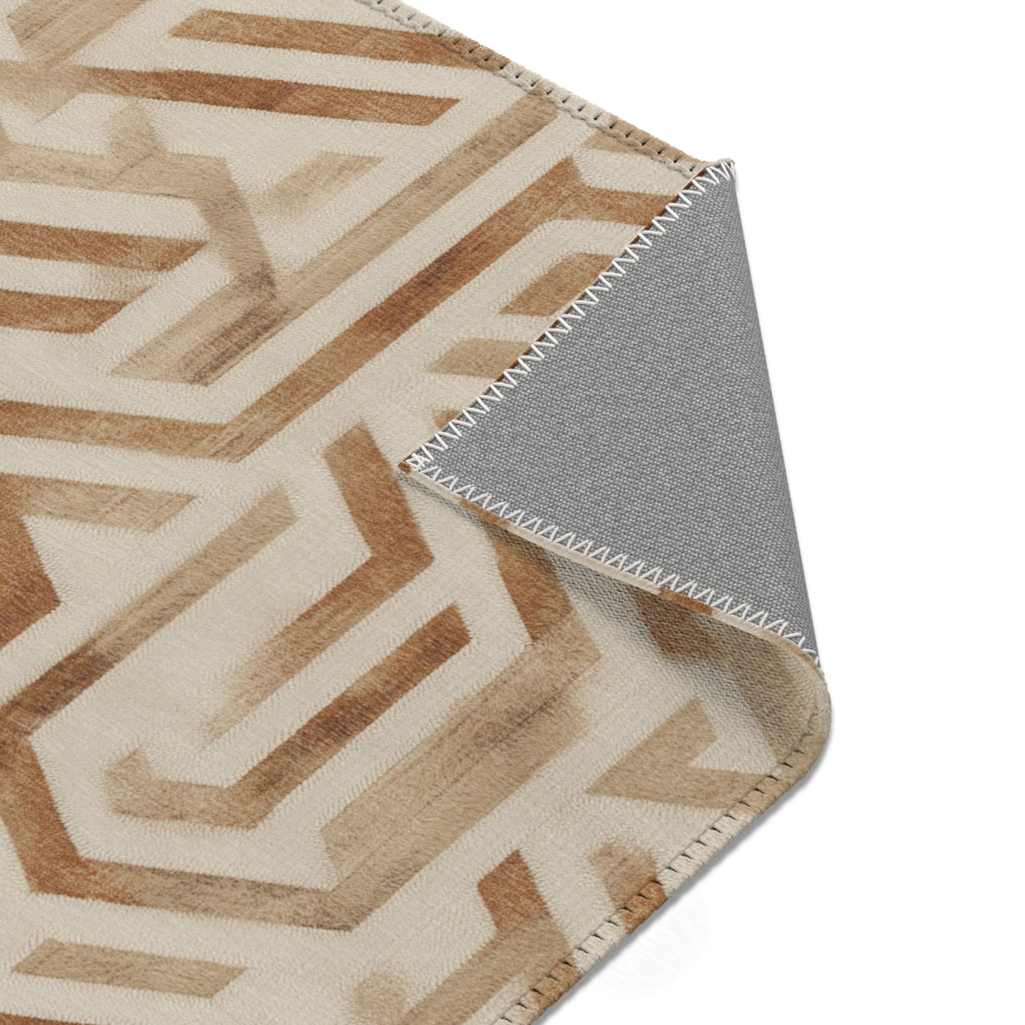 Modern Geometric Area Rug, Funky, Off White, & Unique Area Rugs, Custom Print Rug or Bathmat, 3 Sizes - 24x36 in, 36x60 in and 48x72 in