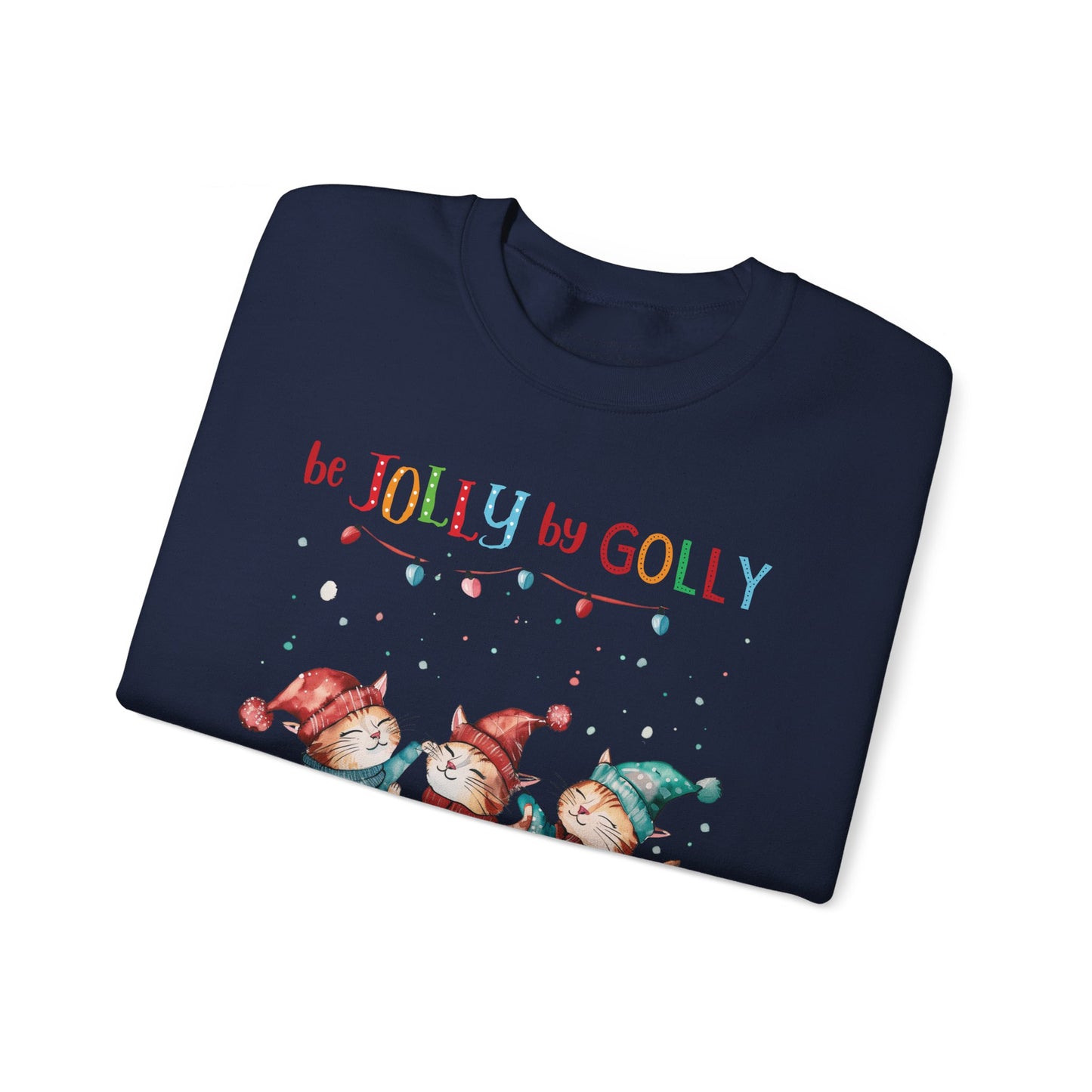Be Jolly Cat Christmas Sweatshirt, Unisex Heavy Blend™ Crewneck, Cat Mom Shirt, Veterinarian Gift, Secret Santa Gift, Cat Sweatshirt