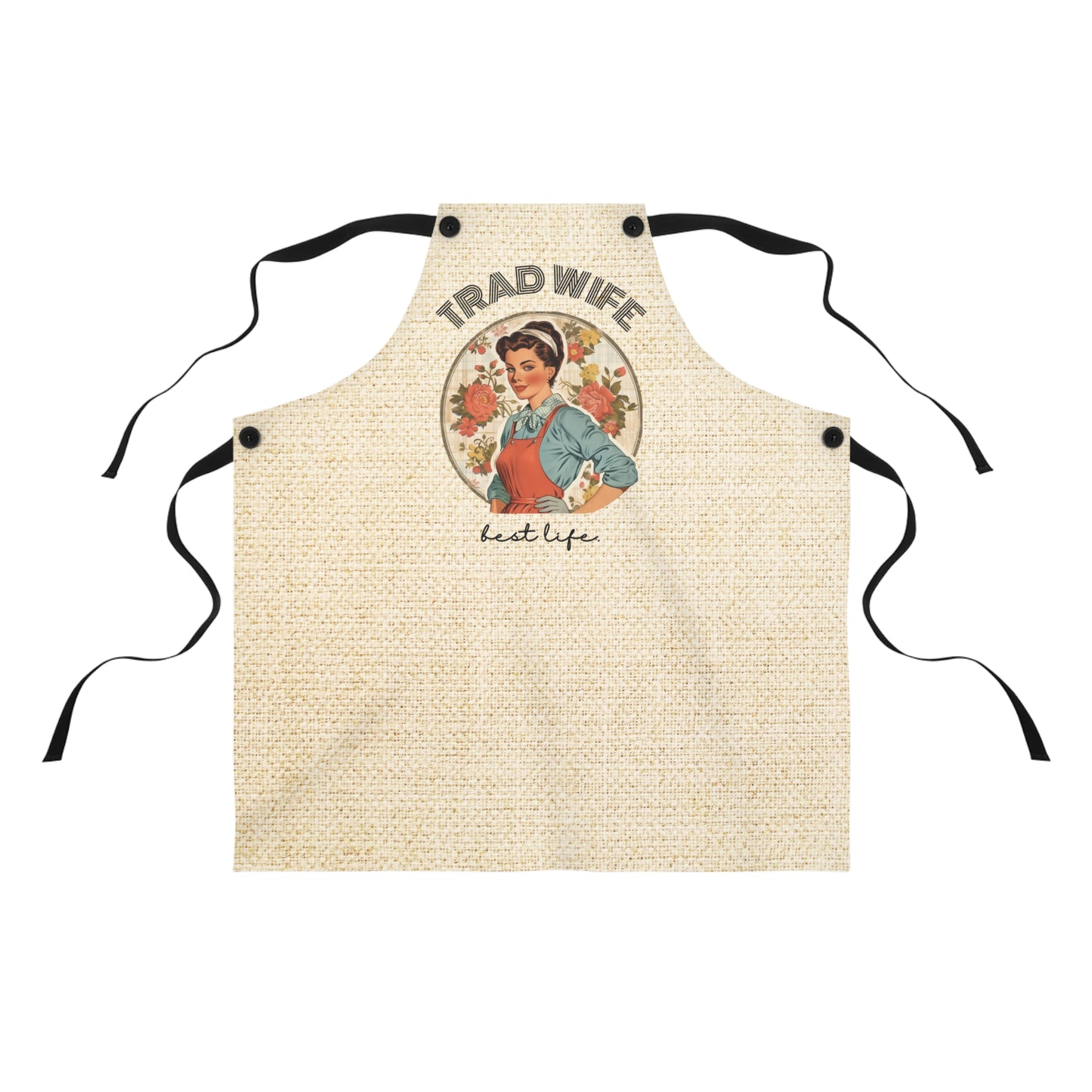 Trad Wife Apron (AOP), Cute Housewife Apron, Vintage Homemaker Kitchen Accessories, Gifts for Traditional Women, Wifely Cooking Gifts