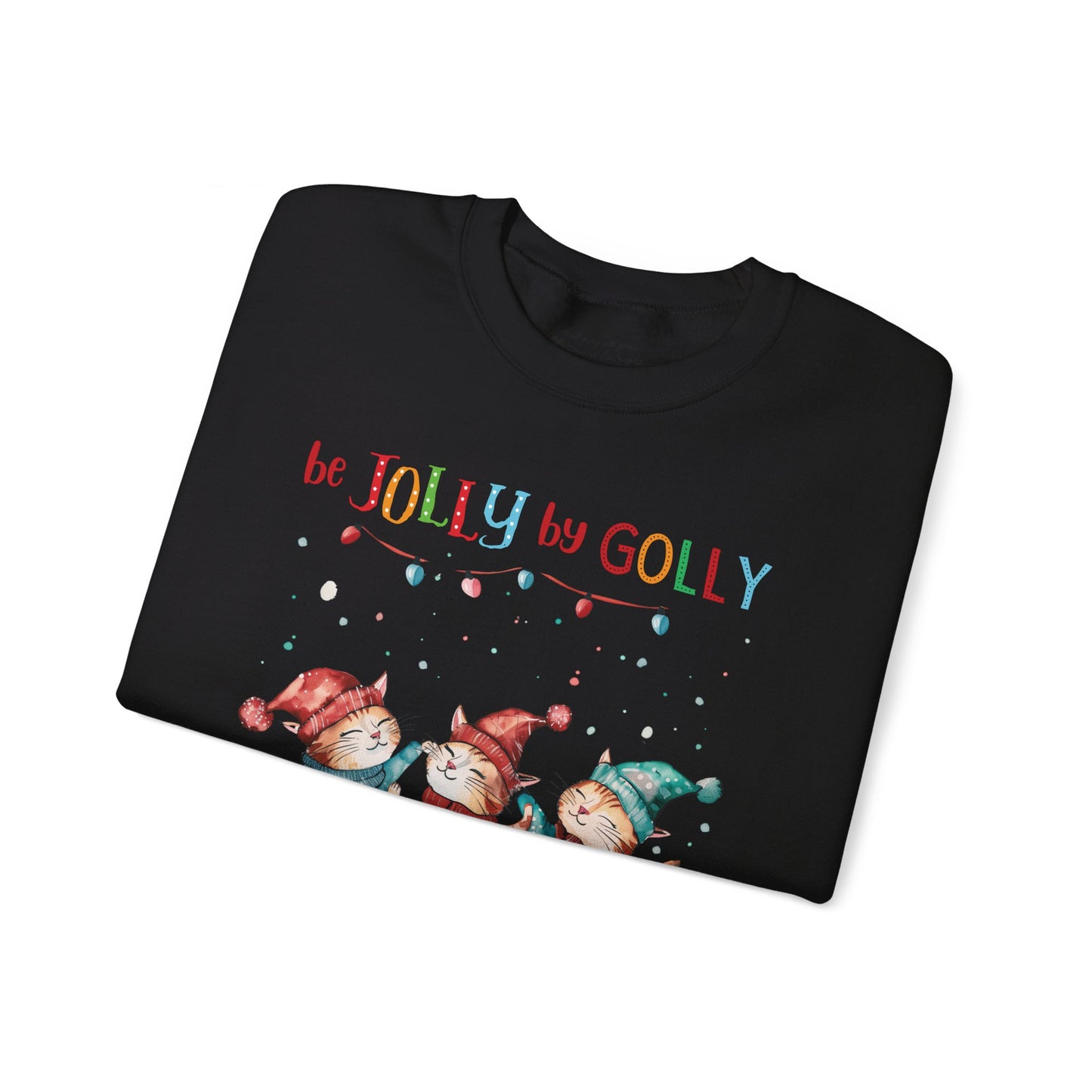 Be Jolly Cat Christmas Sweatshirt, Unisex Heavy Blend™ Crewneck, Cat Mom Shirt, Veterinarian Gift, Secret Santa Gift, Cat Sweatshirt