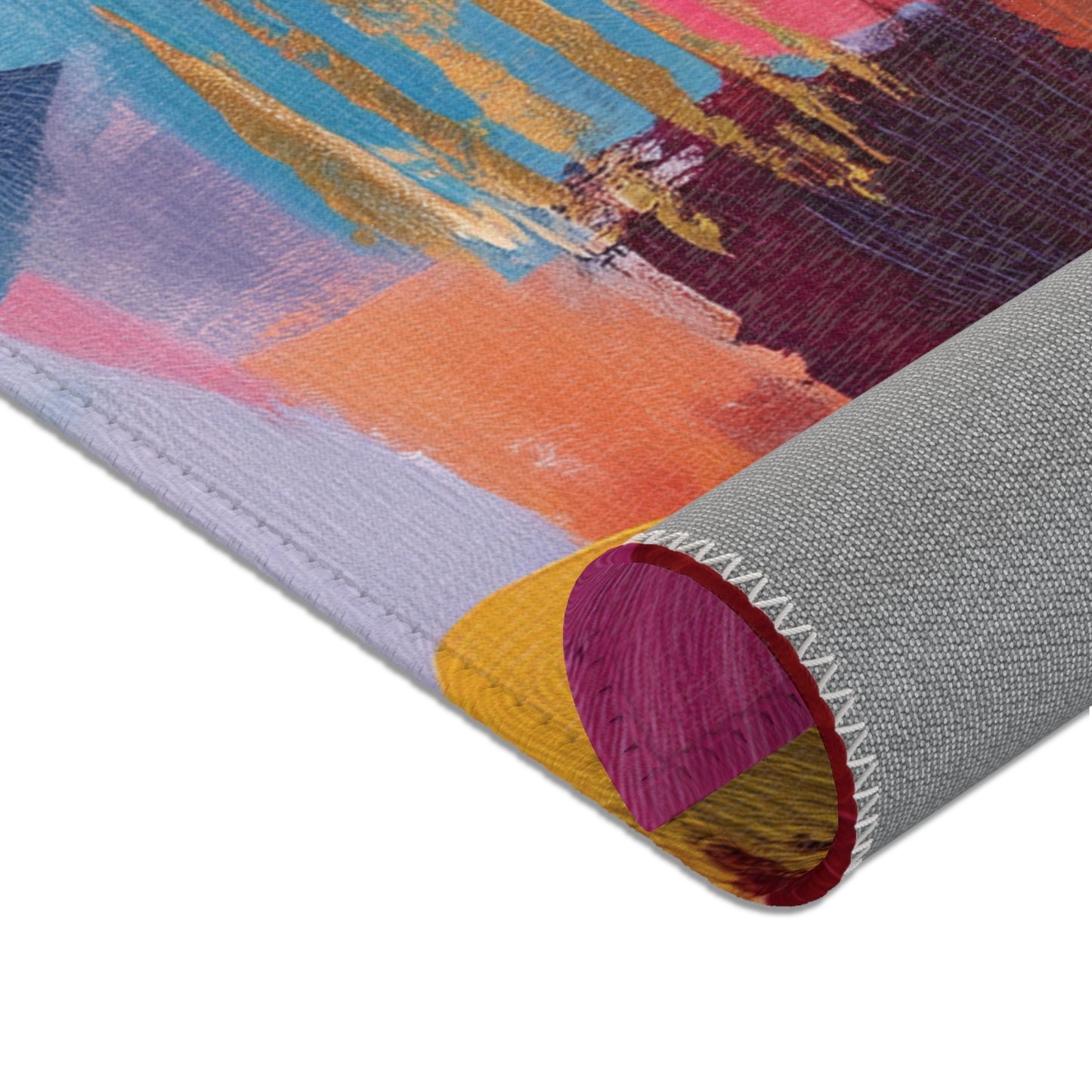 Modern Boho Area Rug, Funky, Colorful, & Unique Area Rugs, Custom Print Rug or Bathmat, 3 Sizes - 24x36 in, 36x60 in and 48x72 in