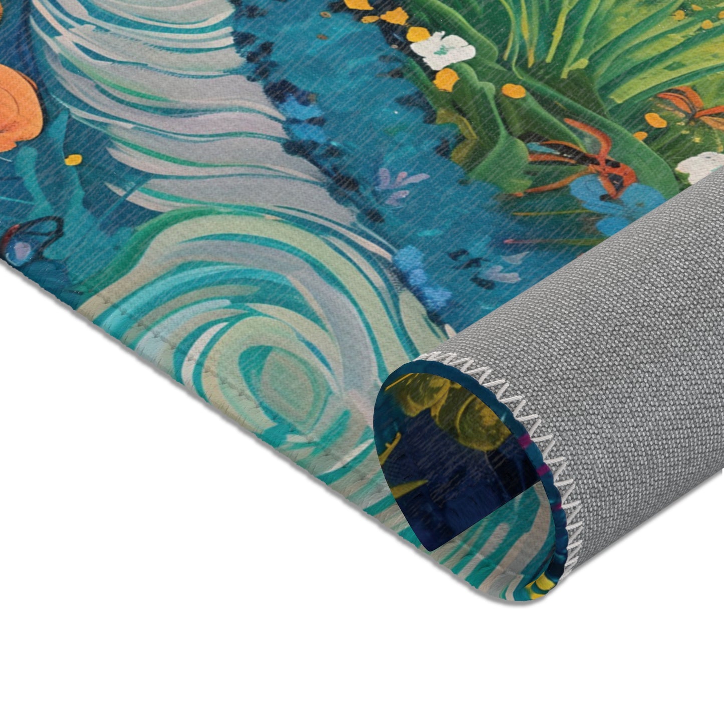Van Gogh Inspired Area Rug, Funky, Colorful, & Unique Area Rugs, Custom Print Rug or Bathmat, 3 Sizes - 24x36 in, 36x60 in and 48x72 in