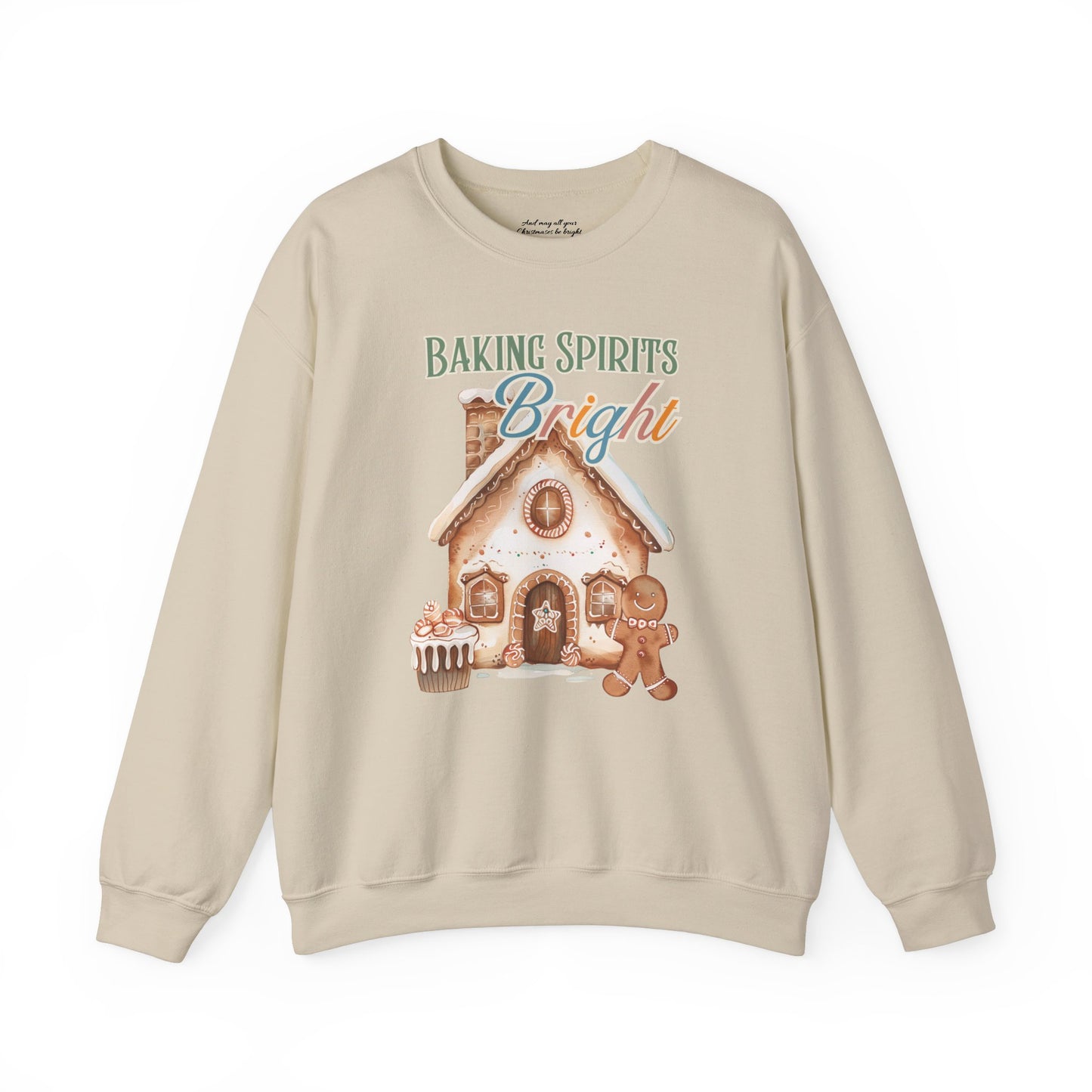 Baking Spirits Bright Cookie Sweatshirt, Unisex Heavy Blend™ Crewneck, Christmas Cookie, Baking Lover Gifts, Presents for Mom, Punny Shirt