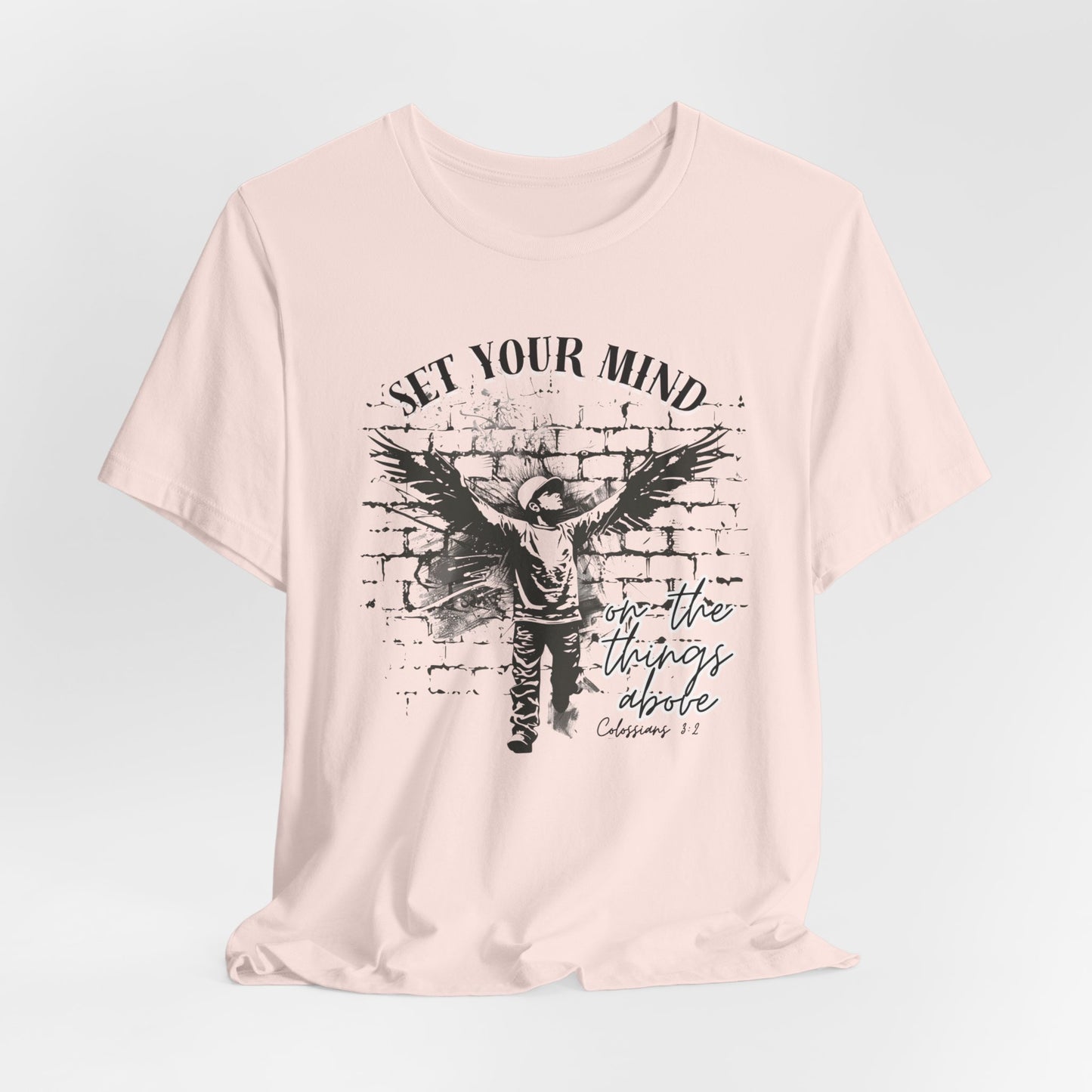 Set Your Mind on the Things Above Unisex Jersey Short Sleeve Tee, Christian Merch, Jesus Loves You, Faith Based Shirt, Christian Apparel, Jesus Apparel