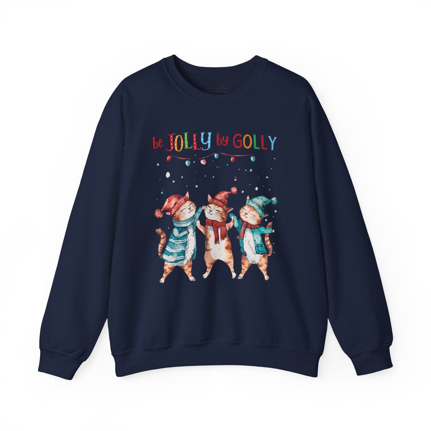 Be Jolly Cat Christmas Sweatshirt, Unisex Heavy Blend™ Crewneck, Cat Mom Shirt, Veterinarian Gift, Secret Santa Gift, Cat Sweatshirt