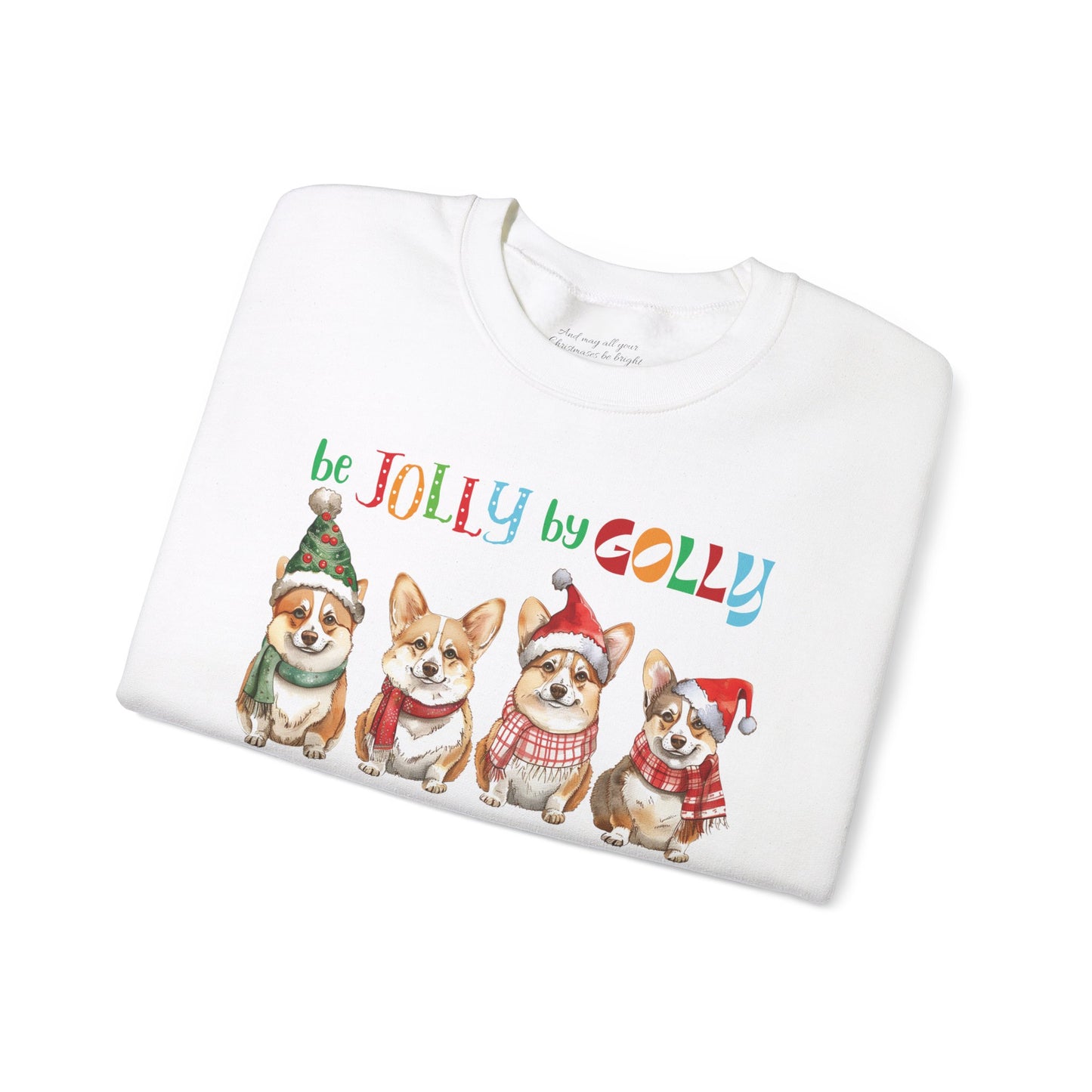 Be Jolly by Golly Corgi Christmas Sweatshirt, Unisex Heavy Blend™ Crewneck, Dog People, Veterinarian Gift, Dog Christmas Secret Santa