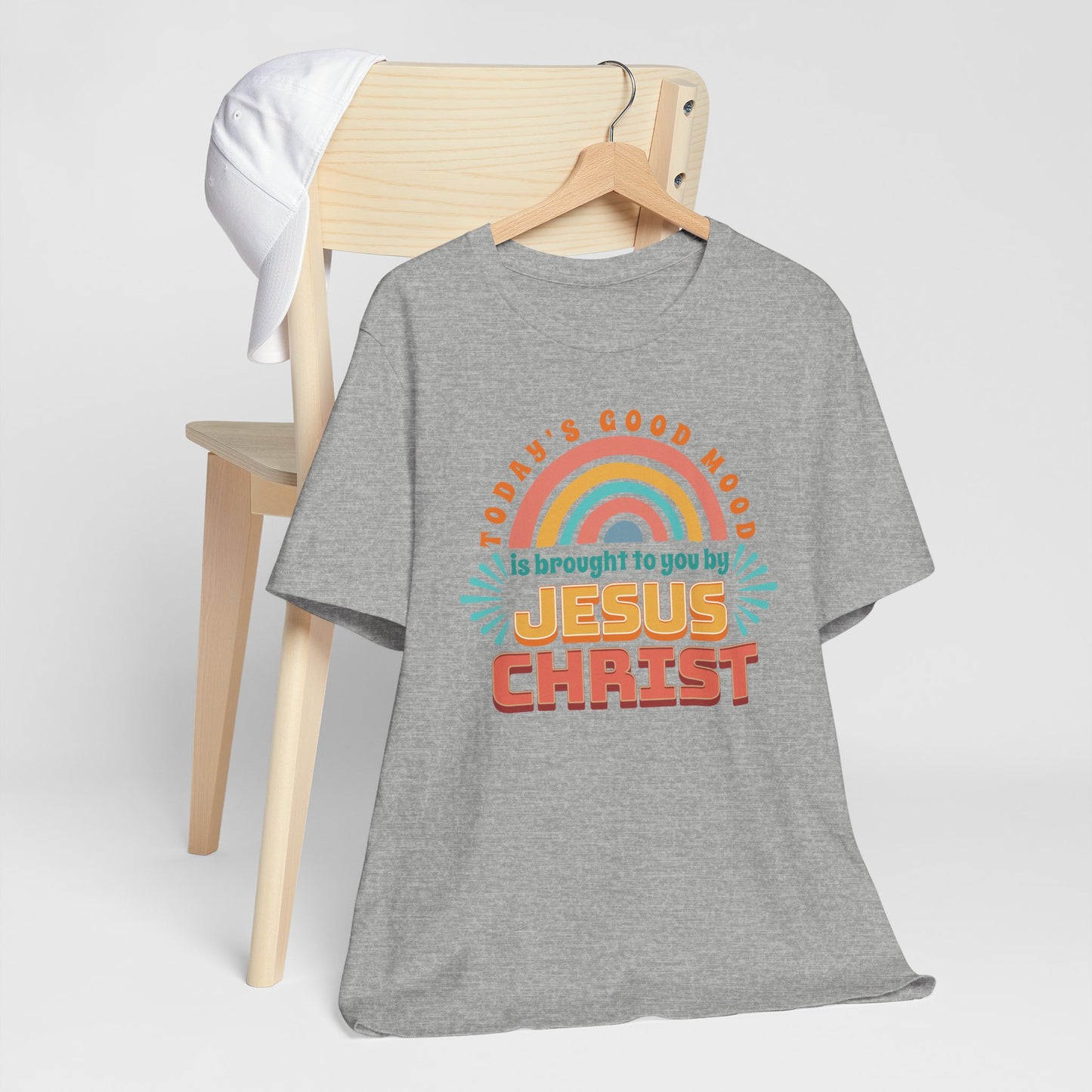 Today's Good Mood is Brought to You by Jesus Christ Unisex Jersey Short Sleeve Tee, Christian Merch, Jesus Loves You, Faith Based Shirt, Christian Apparel, Jesus Apparel