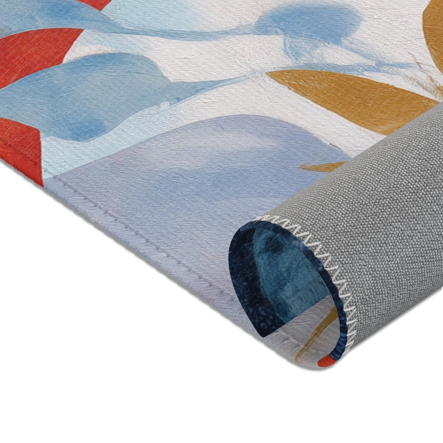 Modern Floral Boho Area Rug, Funky, Off White, & Unique Area Rugs, Custom Print Rug or Bathmat, 3 Sizes - 24x36 in, 36x60 in and 48x72 in