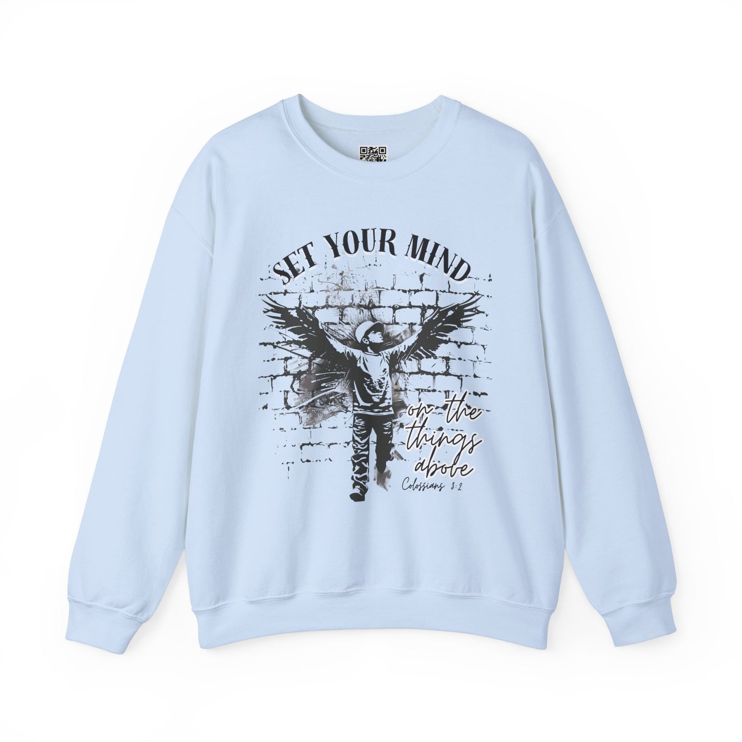 Set Your Mind on the Things Above Unisex Heavy Blend Crewneck Sweatshirt, Christian Merch, Christian Streetwear, Ministry Shirt, Faith Based Shirt, Jesus Apparel