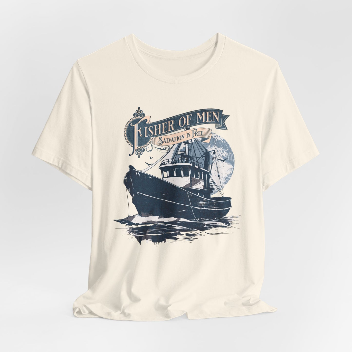 Fisher of Men Unisex Jersey Short Sleeve Tee, Christian Merch, Jesus Loves You, Faith Based Shirt, Christian Apparel, Jesus Apparel