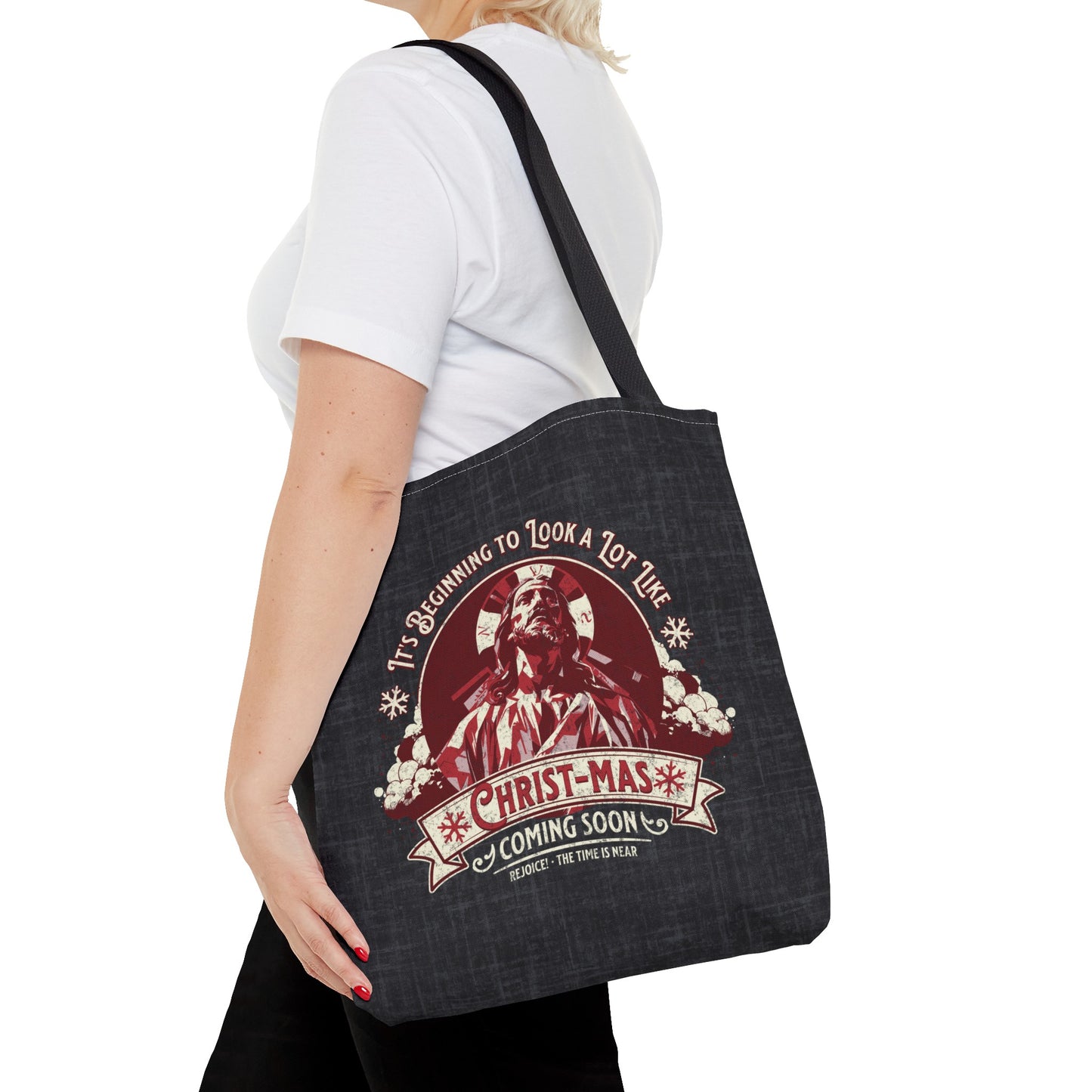 It's Beginning to Look A Lot like Christ-mas Tote Bag, Travel Bag, Bible Bag, Gift for Church Member, Book Bag, Getaway Bag, Vacation Bible School, Church Camp Bag