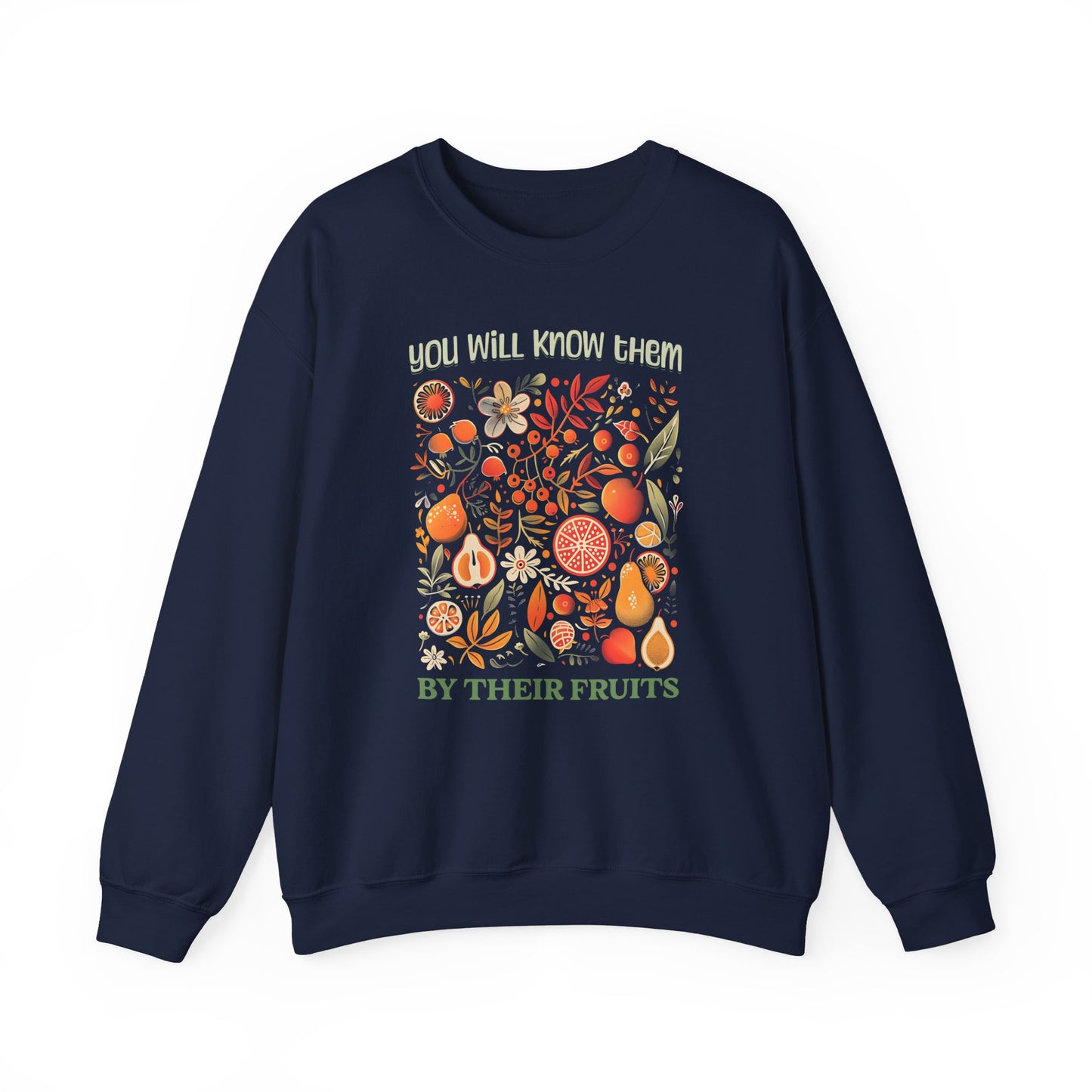 Fruits of the Spirit Unisex Heavy Blend Crewneck Sweatshirt, Christian Merch, Christian Streetwear, Ministry Shirt, Faith Based Shirt, Praise Sweater