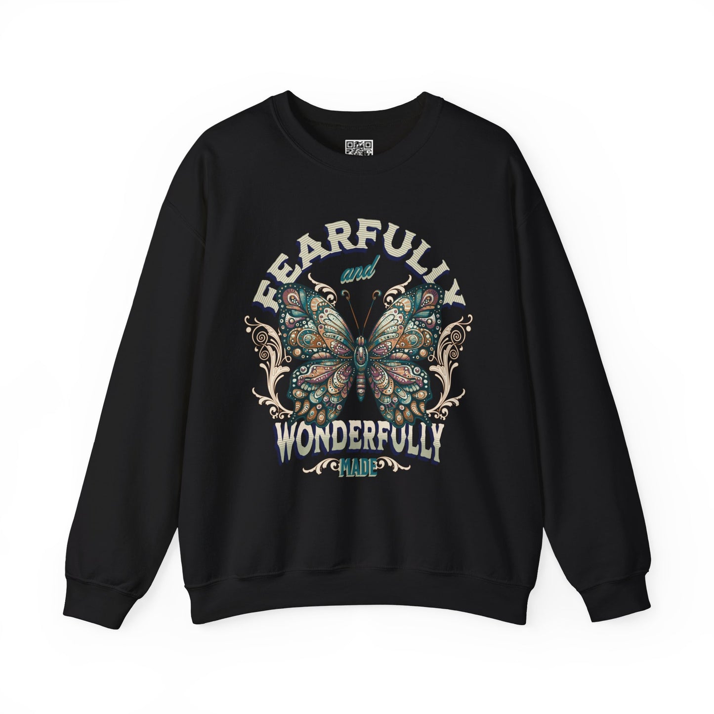 Fearfully and Wonderfully Made Unisex Heavy Blend Crewneck Sweatshirt, Christian Merch, Christian Streetwear, Ministry Shirt, Faith Based Shirt, Jesus Apparel