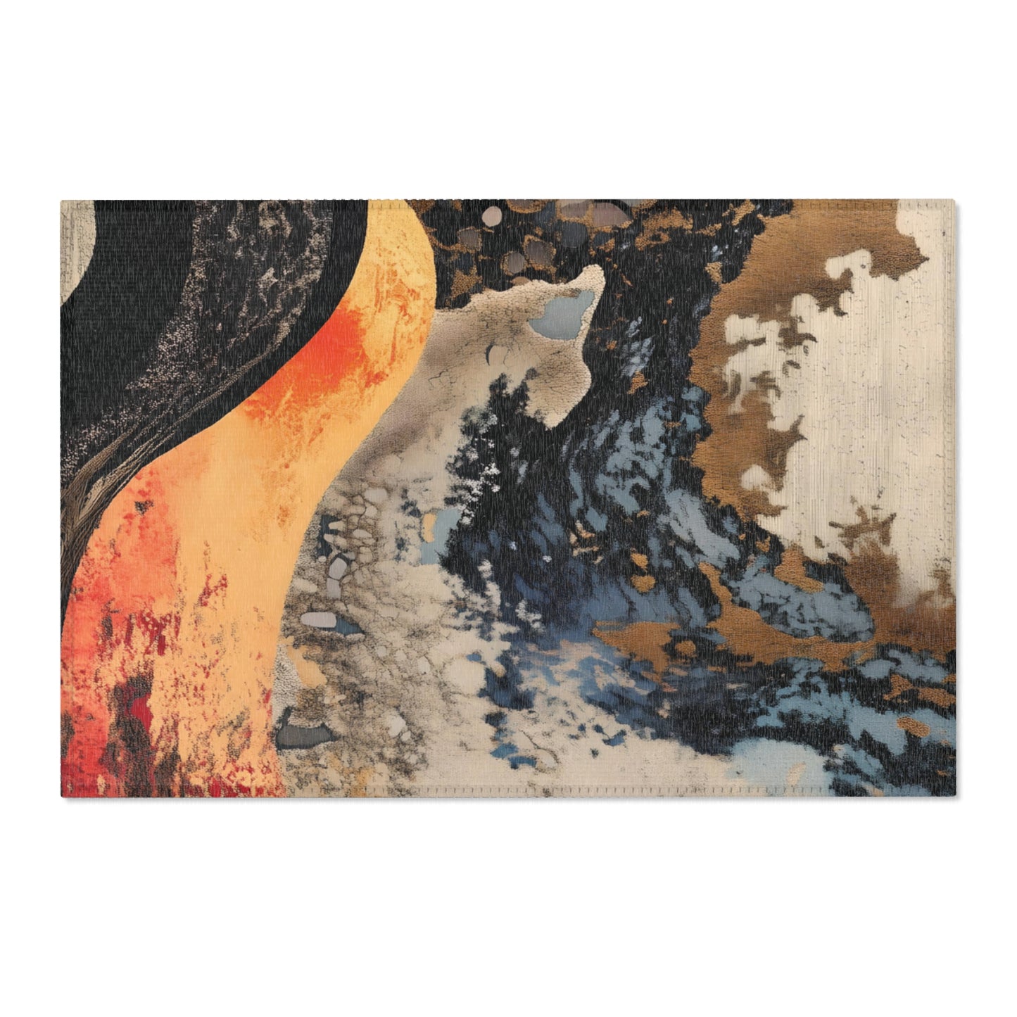Flowing Abstract Art Area Rug, Funky, Colorful, & Unique Area Rugs, Custom Print Rug or Bathmat, 3 Sizes - 24x36 in, 36x60 in and 48x72 in