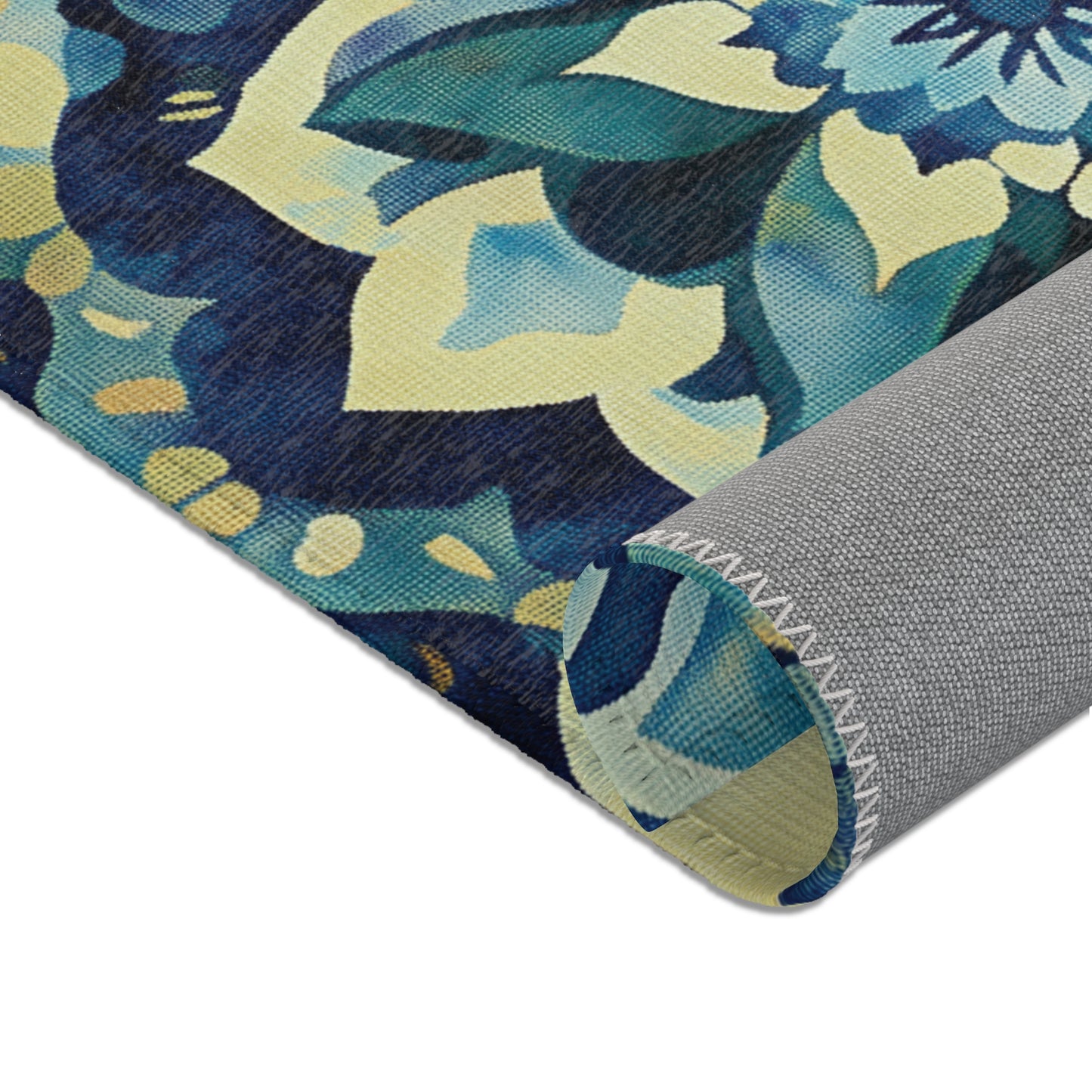 Modern Boho Floral Area Rug, Funky, Colorful, & Unique Area Rugs, Custom Print Rug Bathmat, 3 Sizes-24x36 in, 36x60 in and 48x72 in