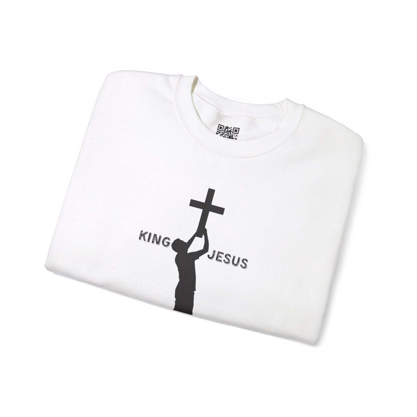 King Jesus Unisex Heavy Blend Crewneck Sweatshirt, Christian Merch, Christian Streetwear, Ministry Shirt, Faith Based Shirt, Jesus Apparel