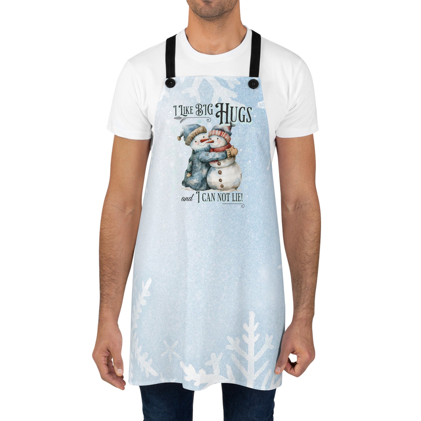 I Like Big Hugs and I Can Not Lie, Snowman Christmas Apron (AOP), Cute Holiday Apron, Frosty the Snowman, Gifts for Christmas Kitchen