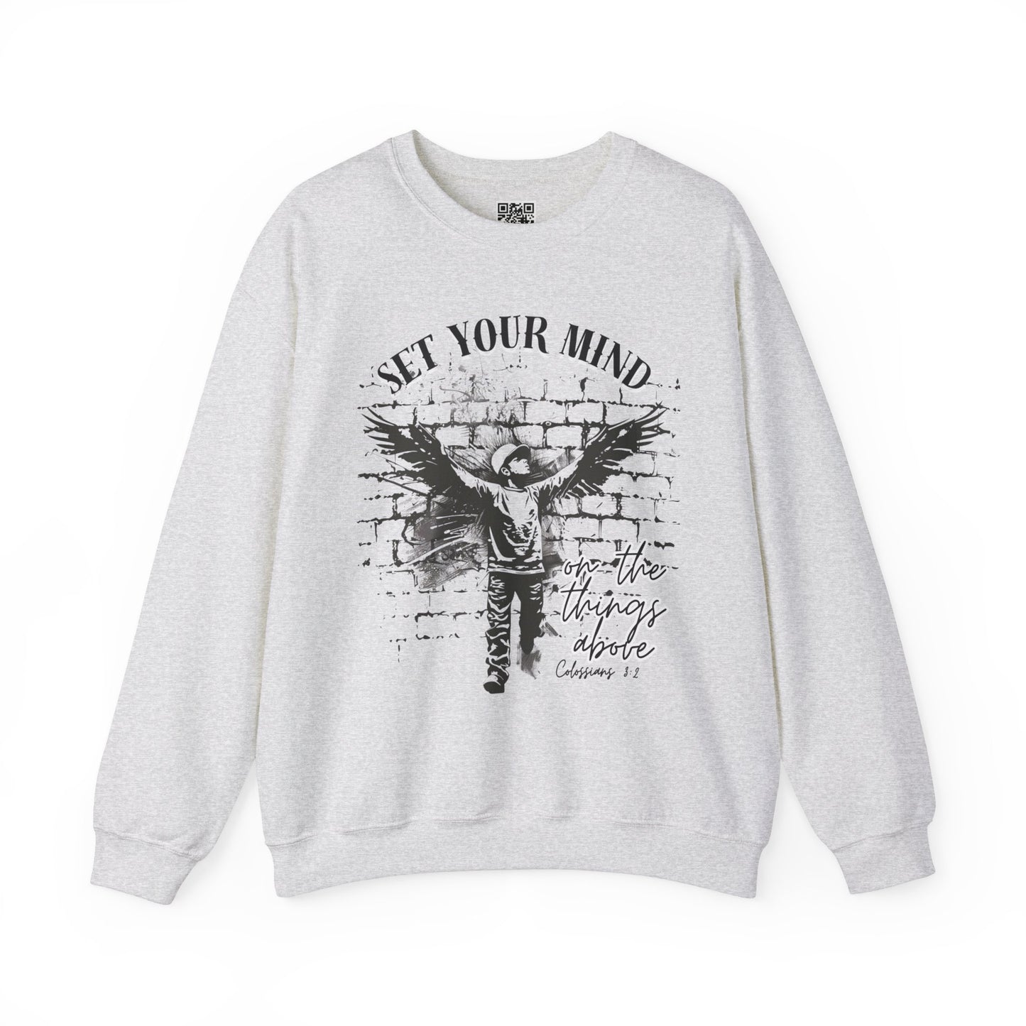 Set Your Mind on the Things Above Unisex Heavy Blend Crewneck Sweatshirt, Christian Merch, Christian Streetwear, Ministry Shirt, Faith Based Shirt, Jesus Apparel