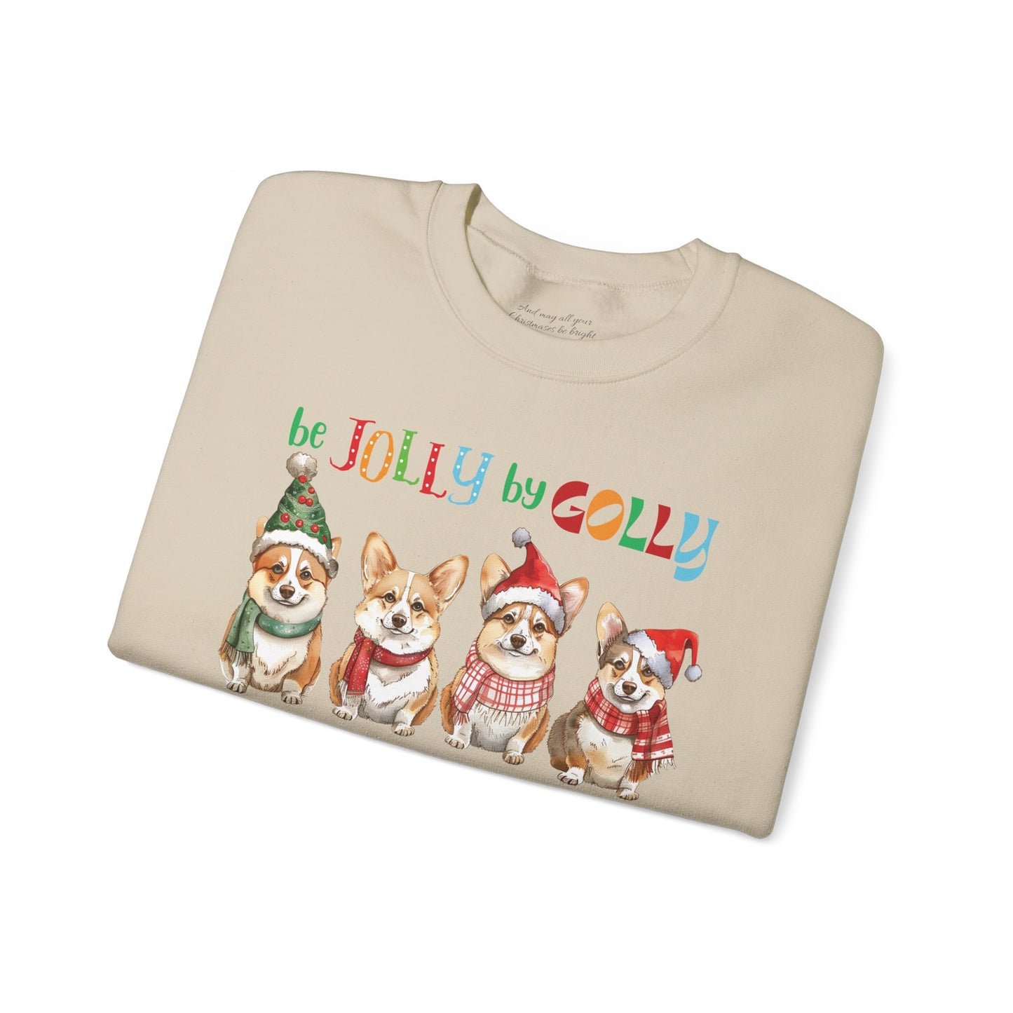 Be Jolly by Golly Corgi Christmas Sweatshirt, Unisex Heavy Blend™ Crewneck, Dog People, Veterinarian Gift, Dog Christmas Secret Santa