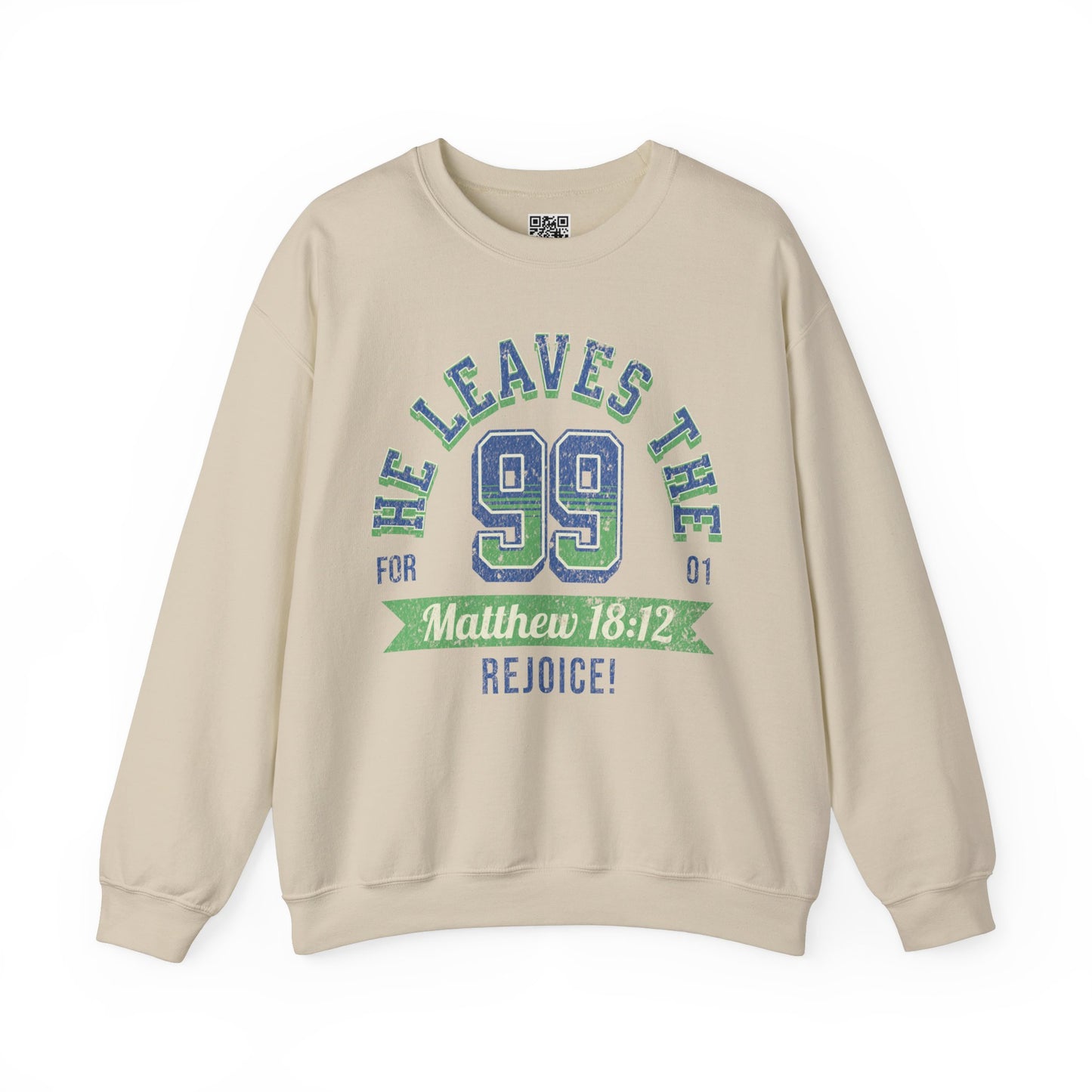 He Leaves the 99 Unisex Heavy Blend Crewneck Sweatshirt, Christian Merch, Christian Streetwear, Ministry Shirt, Faith Based Shirt, Jesus Apparel