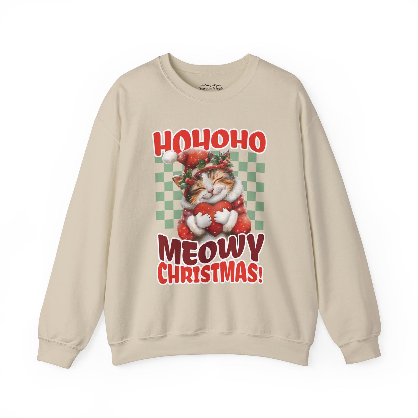 Meowy Christmas Cat Sweatshirt, Unisex Heavy Blend™ Crewneck, Cat Themed Gifts, Funny Cat Shirt, Calico Cat Sweater, Cat Mom Sweatshirt