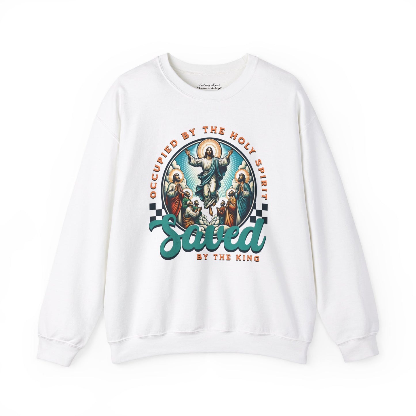 Occupied by the Holy Spirit Sweatshirt, Unisex Heavy Blend Crewneck, Jesus is the Reason, Jesus is King, Christian Merch, Glory to God