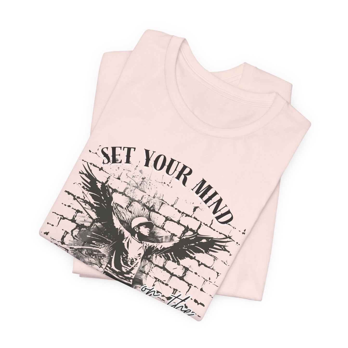 Set Your Mind on the Things Above Unisex Jersey Short Sleeve Tee, Christian Merch, Jesus Loves You, Faith Based Shirt, Christian Apparel, Jesus Apparel