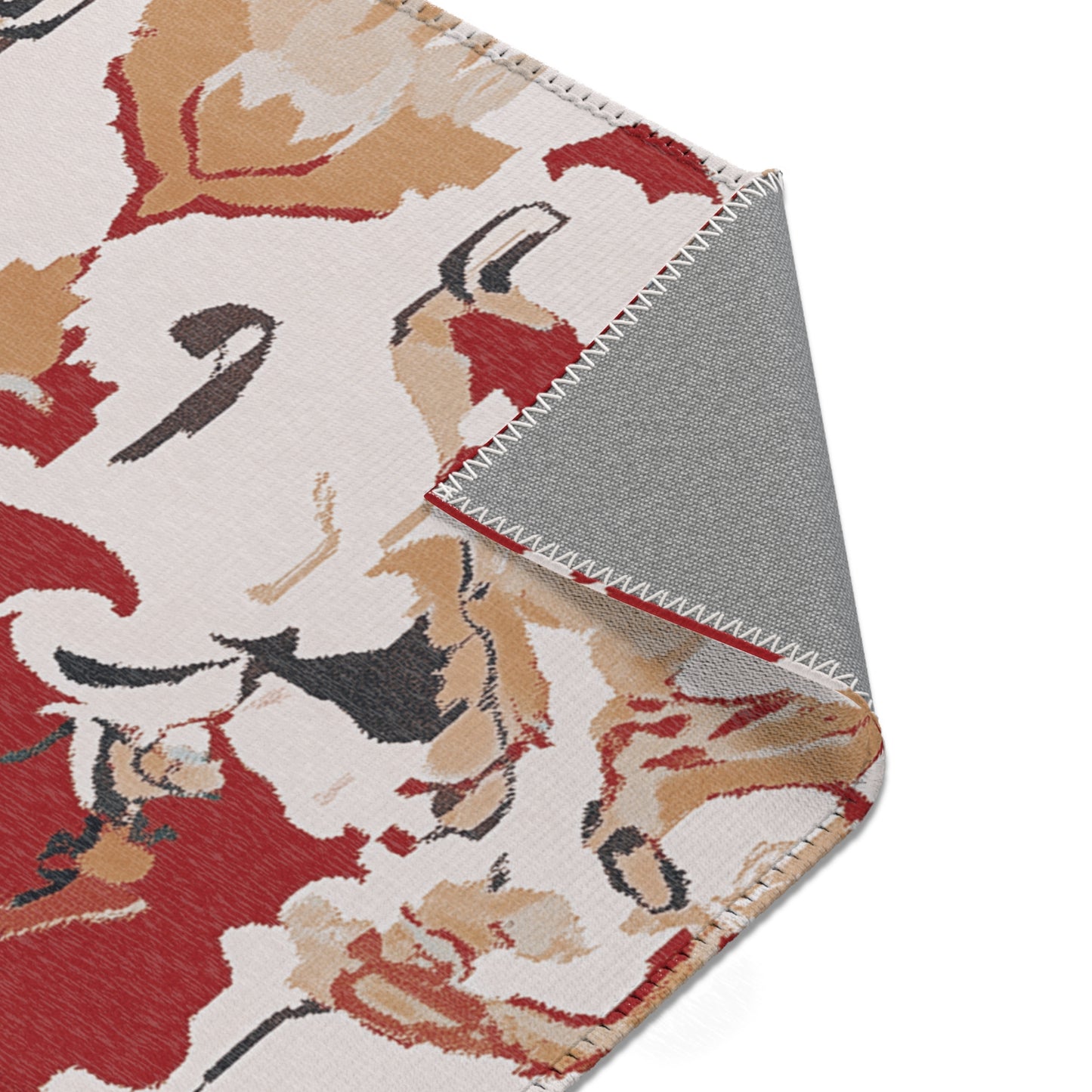 Modern Boho Floral Area Rug, Funky, Colorful, & Unique Area Rugs, Custom Print Rug Bathmat, 3 Sizes-24x36 in, 36x60 in and 48x72 in