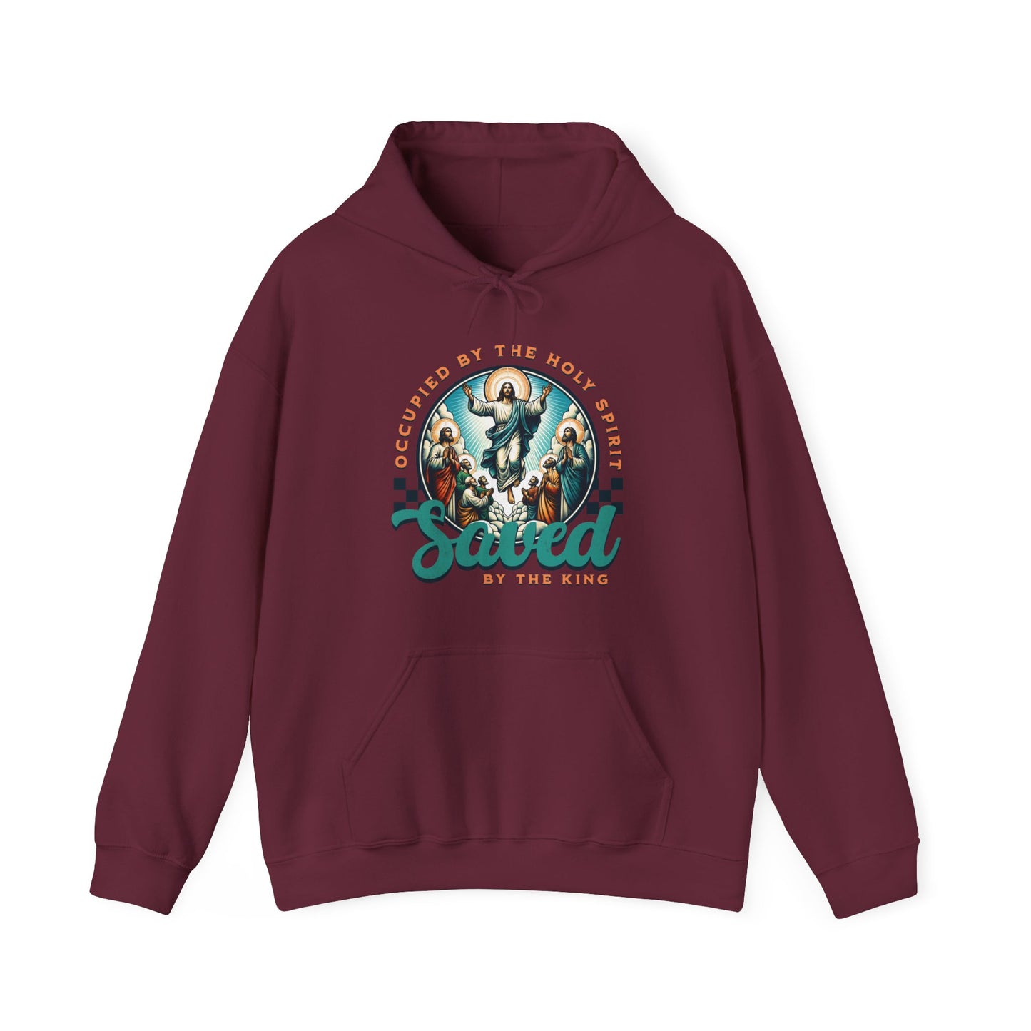 Occupied by the Holy Spirit Hoodie, Unisex Heavy Blend, Jesus is the Reason, Jesus is King, Christian Merch, Glory to God