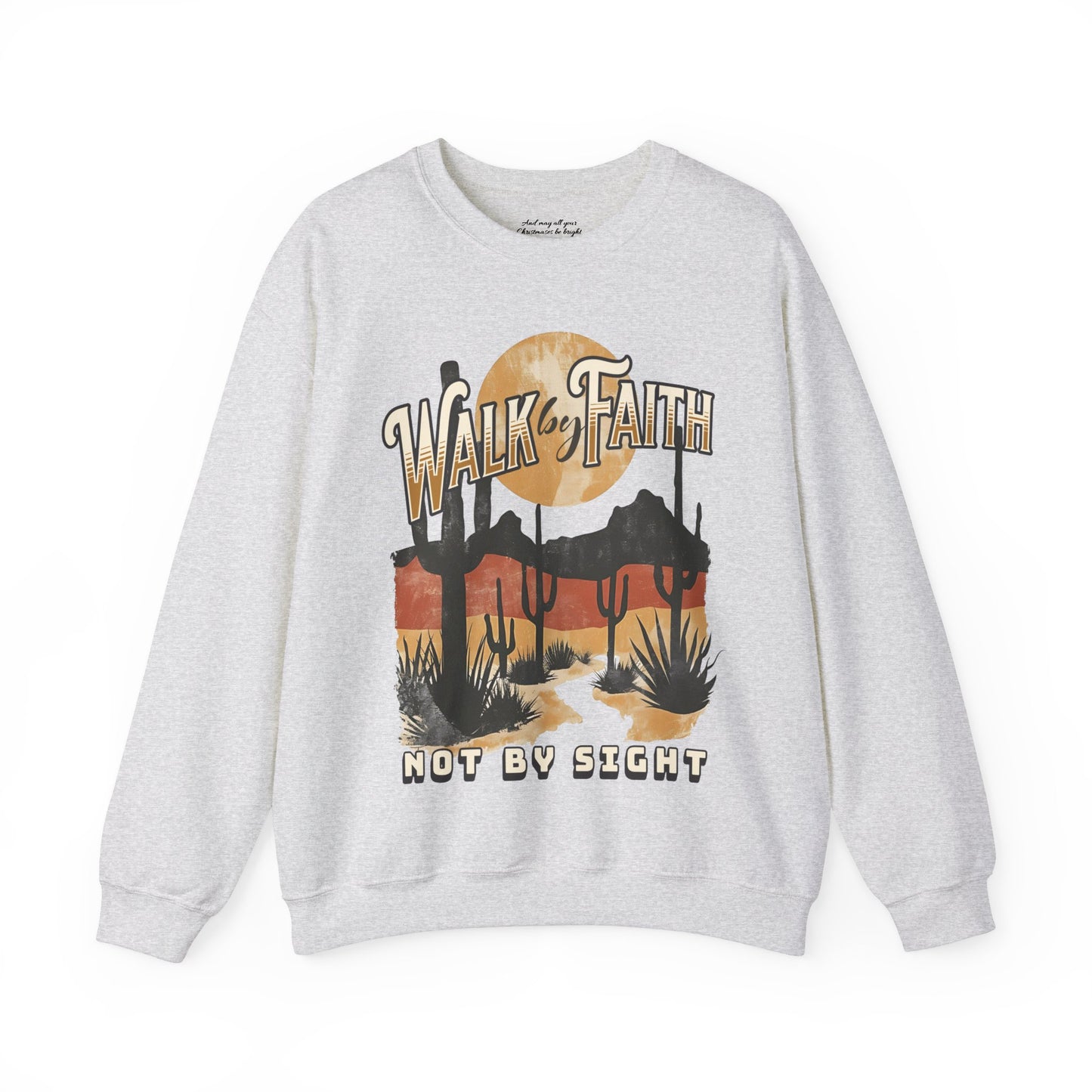 Walk by Faith Sweatshirt, Unisex Heavy Blend Crewneck, Jesus is the Reason, Jesus is King, Christian Merch, Glory to God