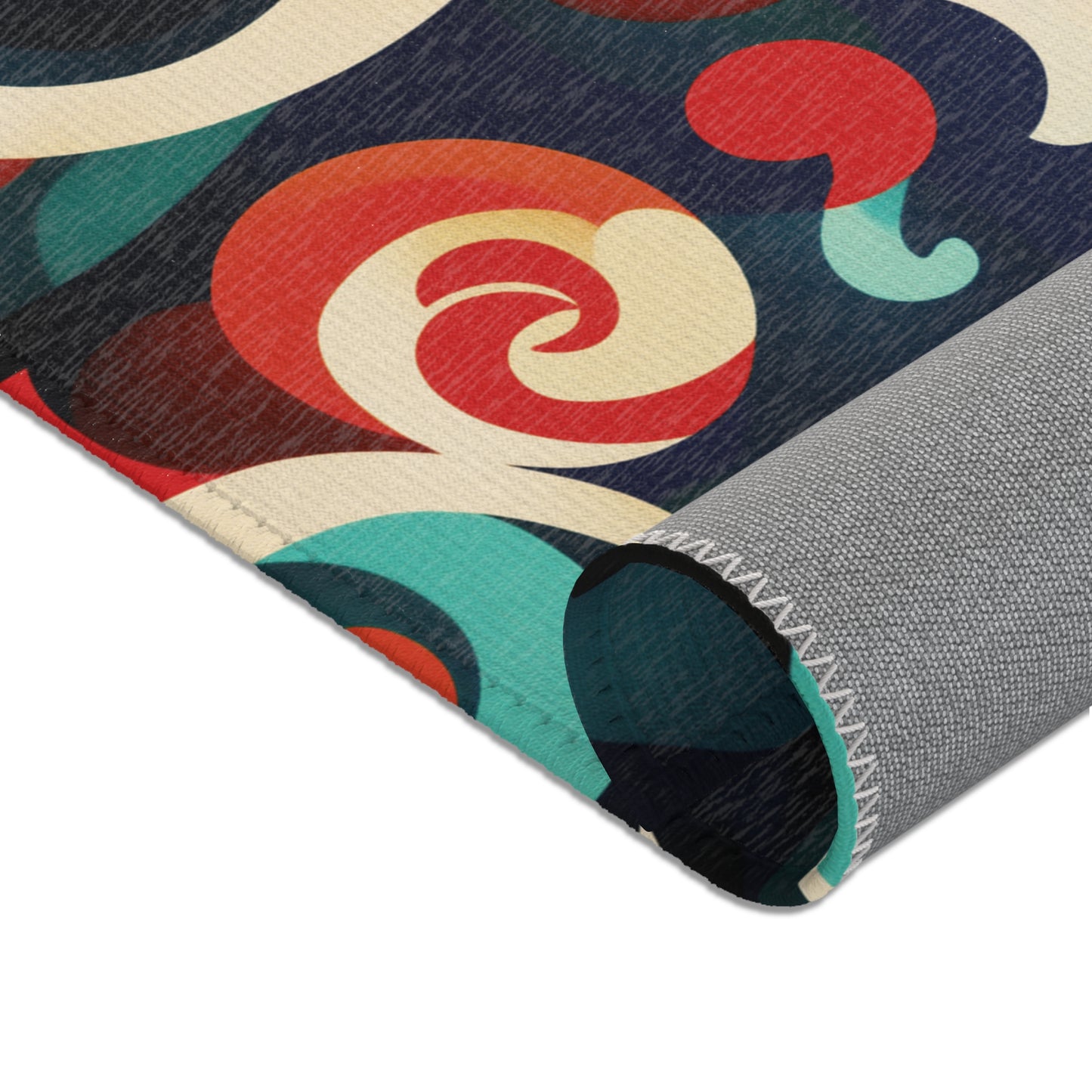Modern Floral Boho Area Rug, Funky, Off White, & Unique Area Rugs, Custom Print Rug or Bathmat, 3 Sizes - 24x36 in, 36x60 in and 48x72 in