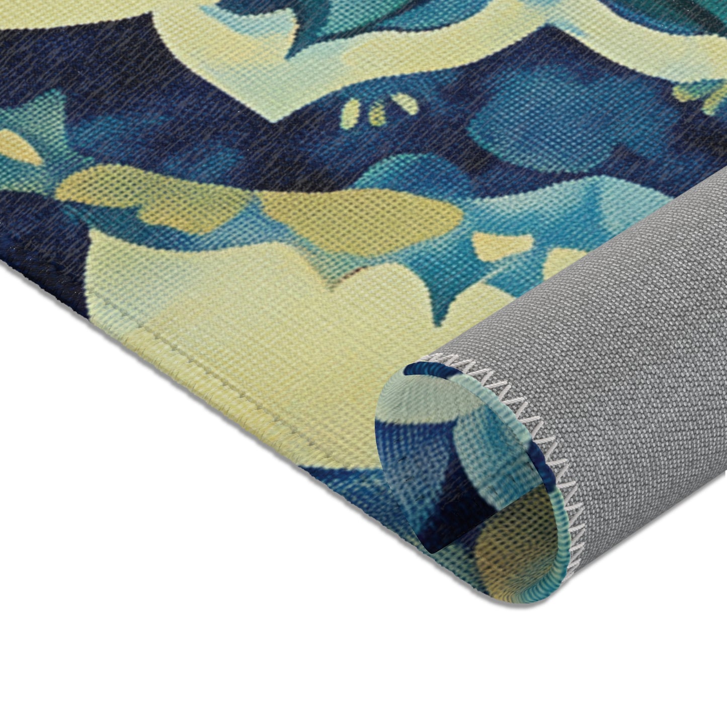 Modern Boho Floral Area Rug, Funky, Colorful, & Unique Area Rugs, Custom Print Rug Bathmat, 3 Sizes-24x36 in, 36x60 in and 48x72 in