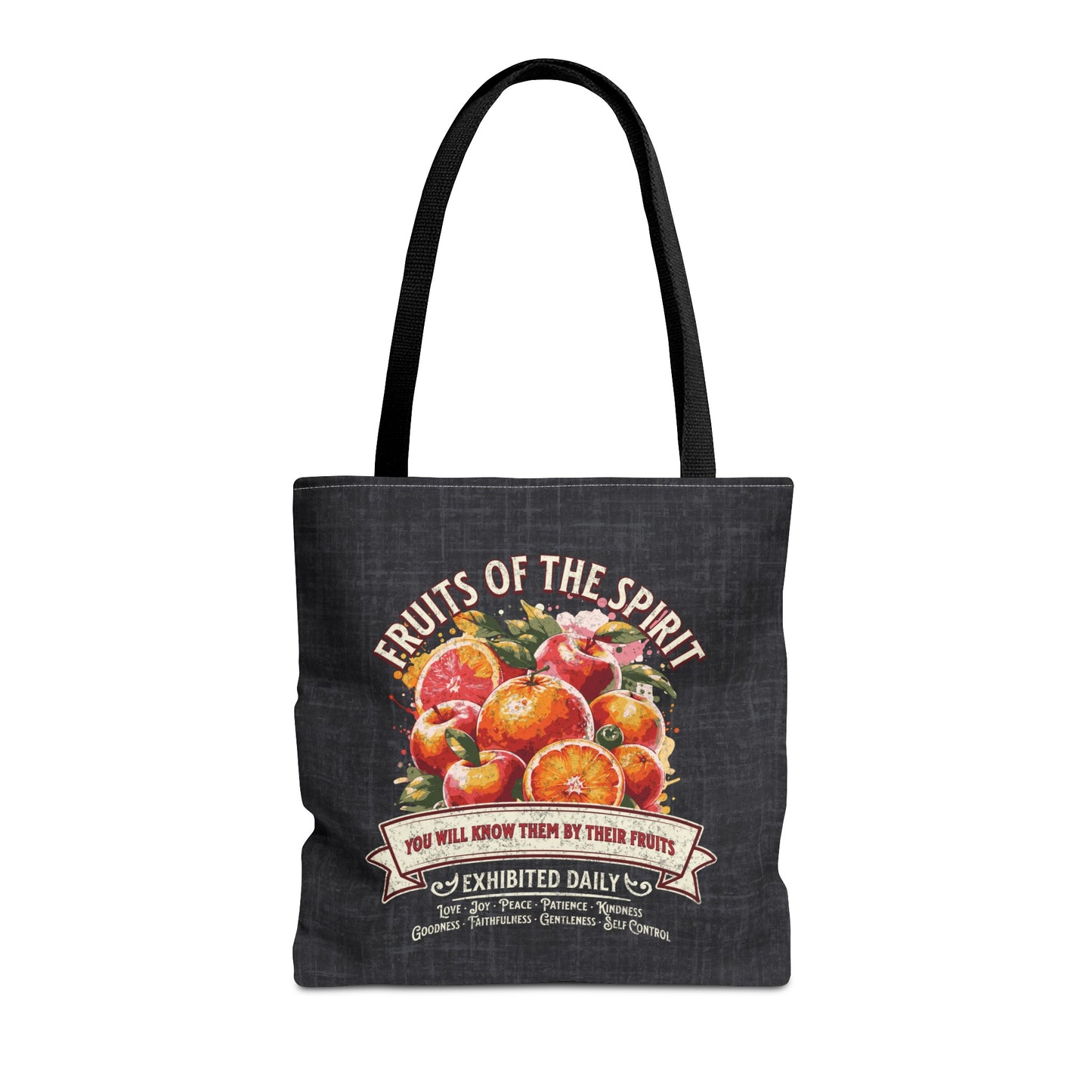 Fruits of the Spirit Tote Bag, Travel Bag, Bible Bag, Gift for Church Member, Book Bag, Getaway Bag, Vacation Bible School, Church Camp Bag
